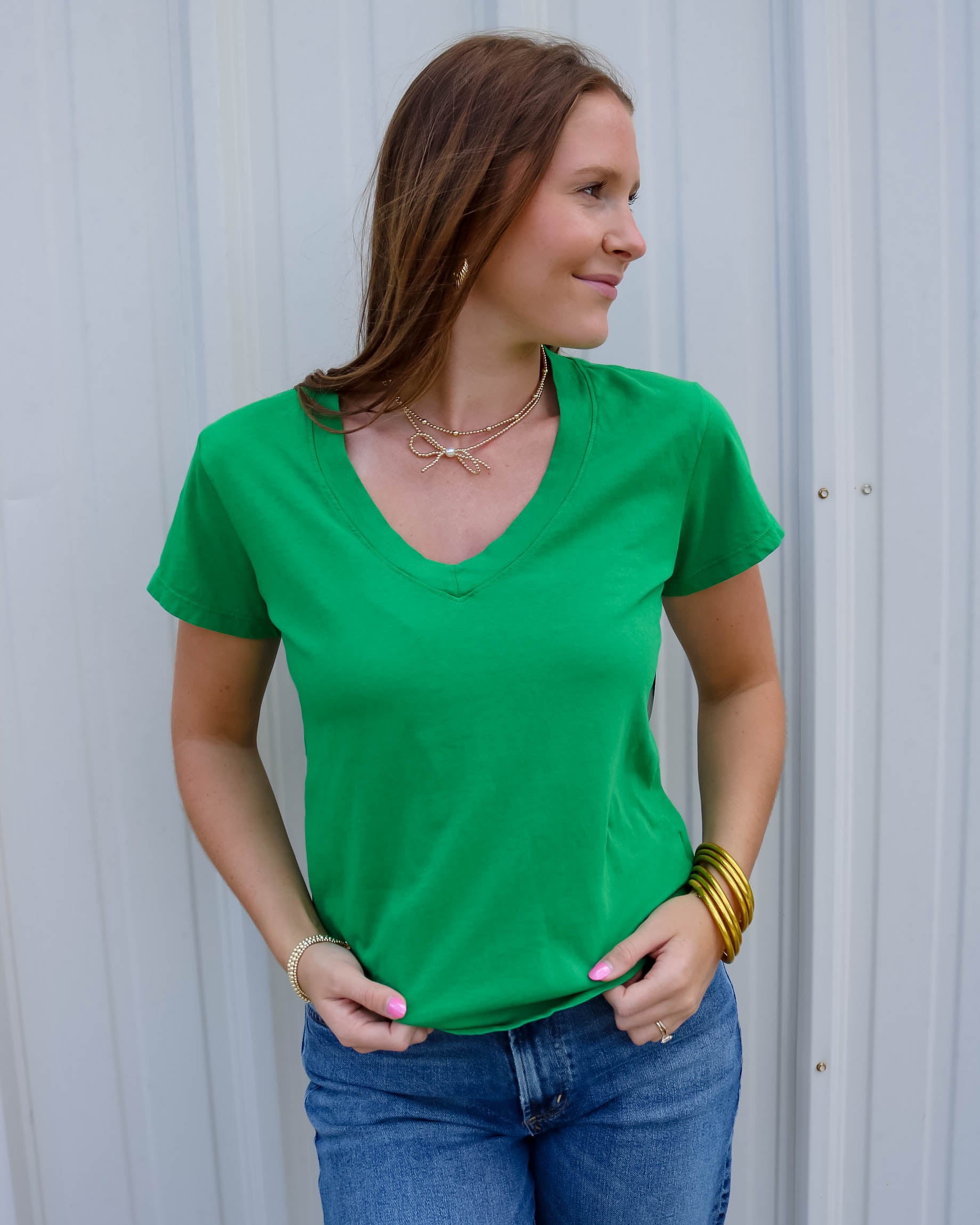 Cotton Boxy V-Neck Tee - Olive You BoutiquePERFECTWHITETEE227893769-HENDRIX