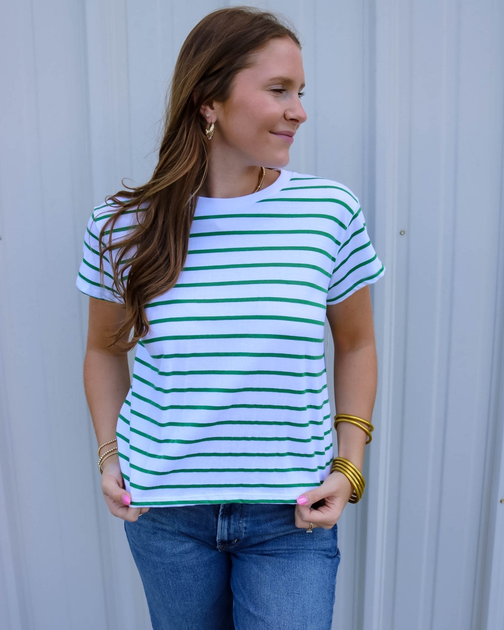 Jersey Stripe Boxy Tee - Olive You BoutiquePERFECTWHITETEE227928T321-EVERETT