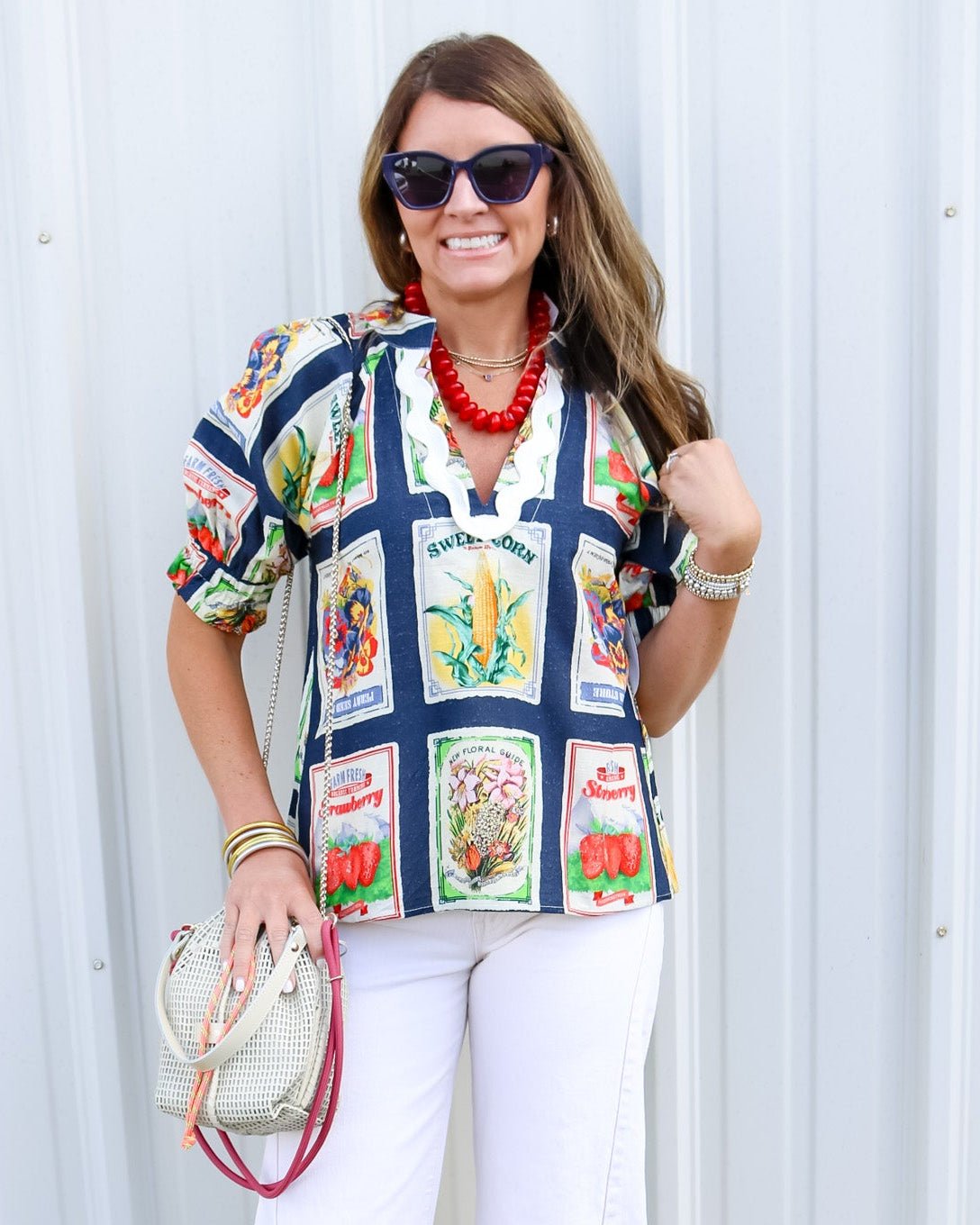 Garden Postcard Blouse - Olive You BoutiqueTHML235029SRT2099
