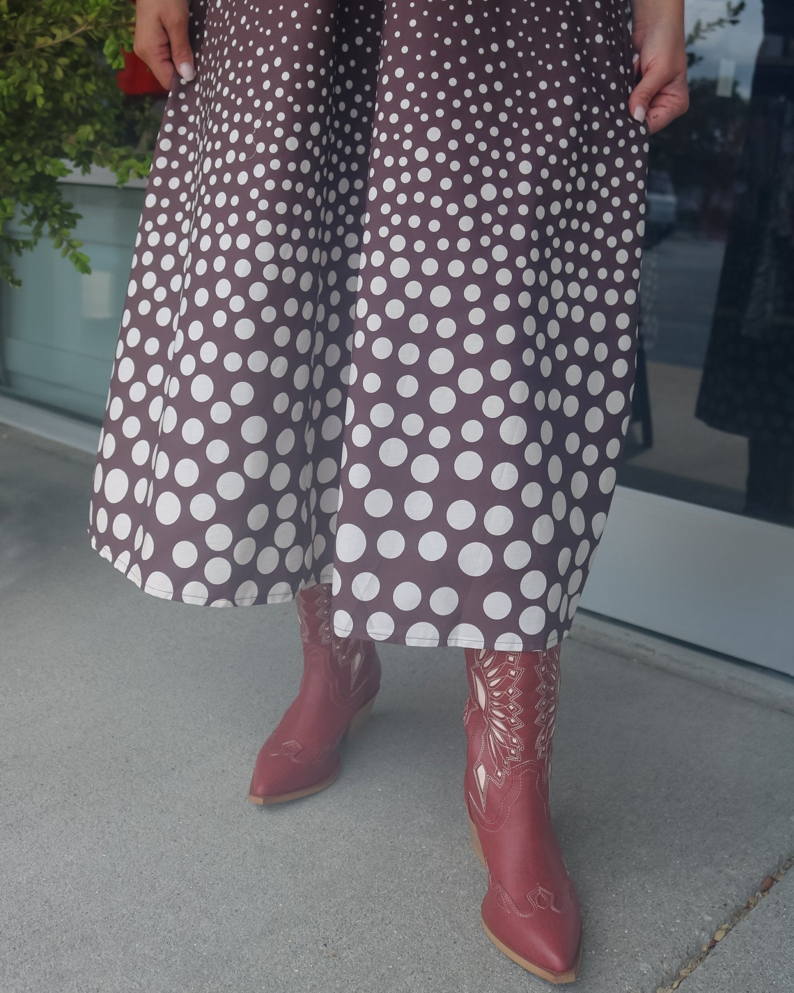 Dotted Bow Sleeve Midi Dress - Olive You BoutiqueUNCLE FRANK23113672714