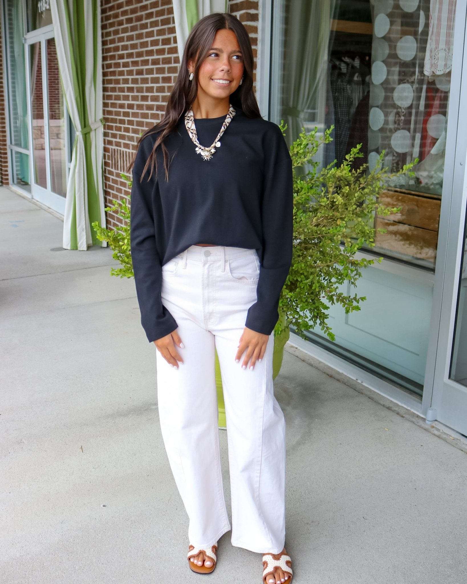 Oversized Long Sleeve Heavy Cotton Tee - Olive You BoutiquePERFECT WHITE TEE232878T401-claire