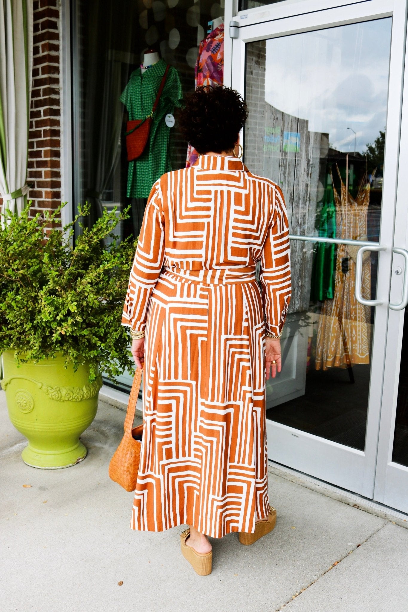 Geometric Lines Dress - Olive You BoutiqueUNCLE FRANK23118472729