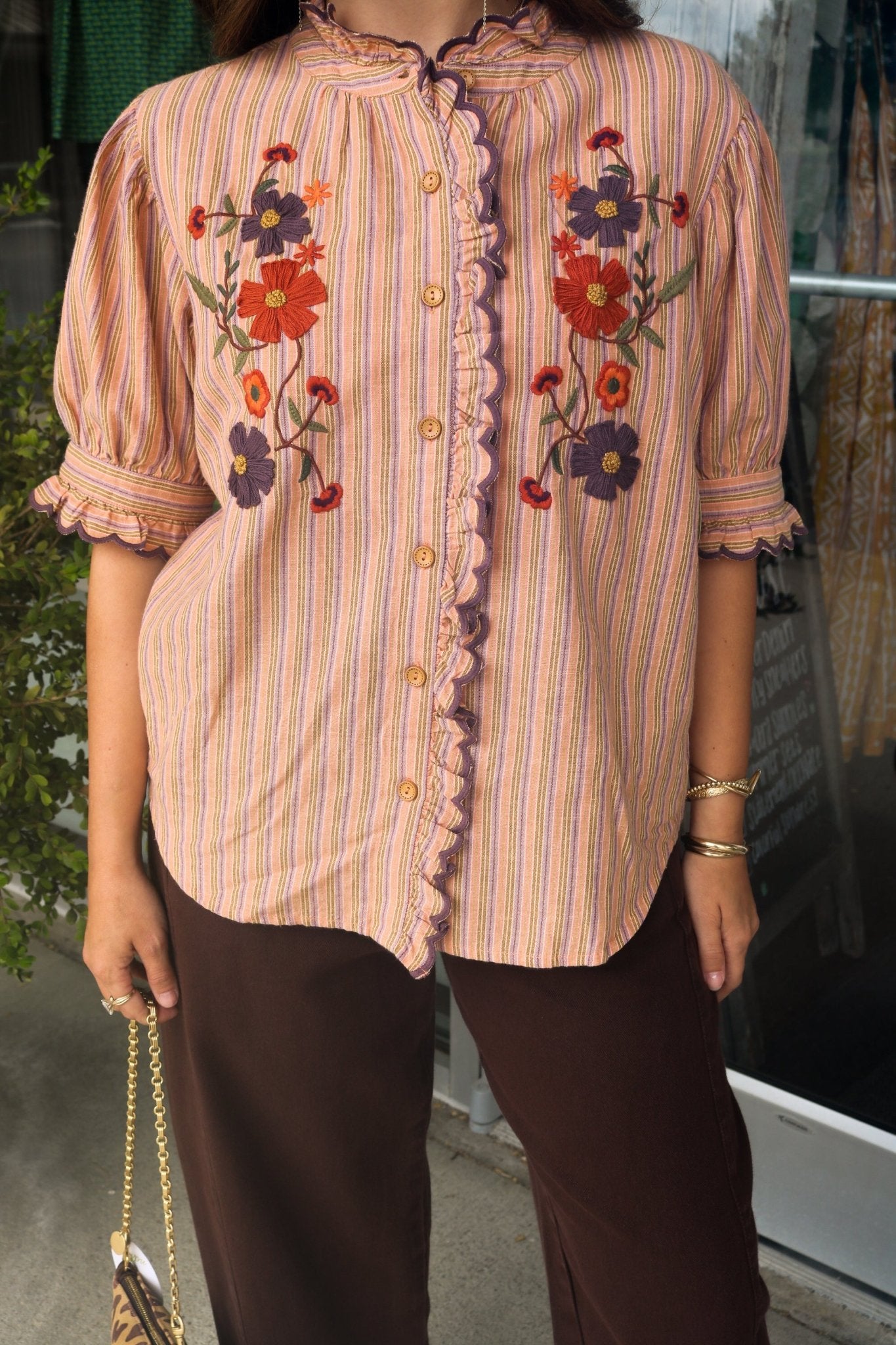 Ribbon Embroidered Shirt - Olive You BoutiqueIVY JANE231266621611