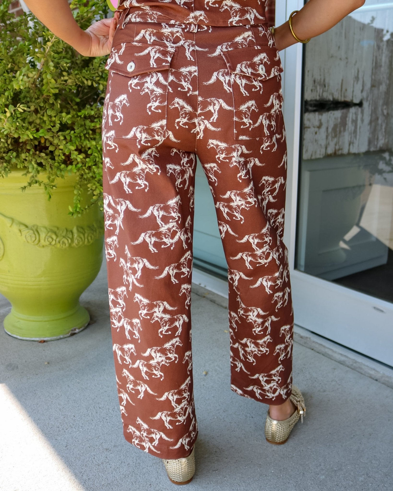 Horse Printed Pant - Olive You BoutiqueOLIVE YOU236011P32972