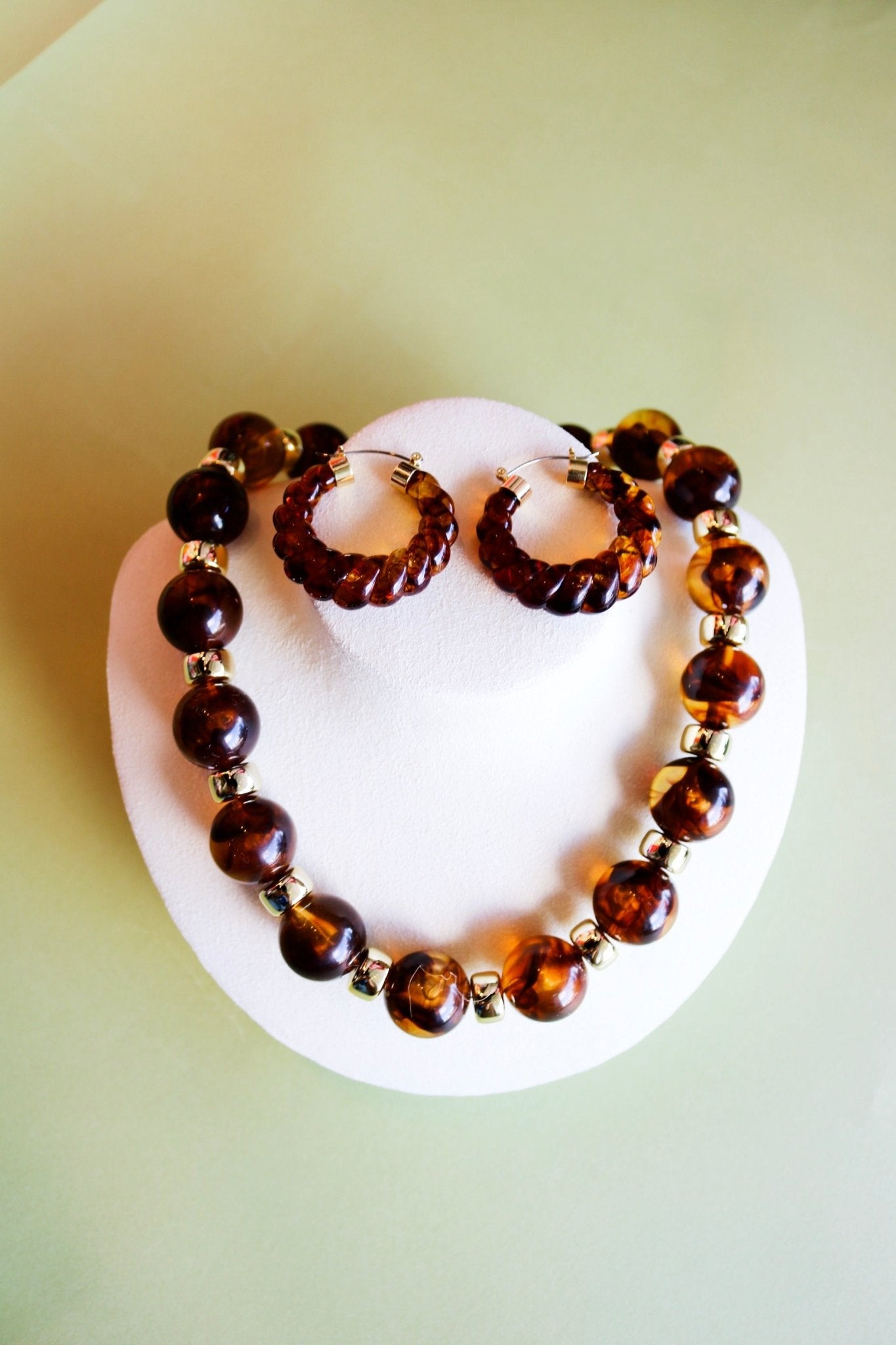 Jessica Beaded Necklace - Tortoise - Olive You BoutiqueGemelli235709Jessica - Tortoise