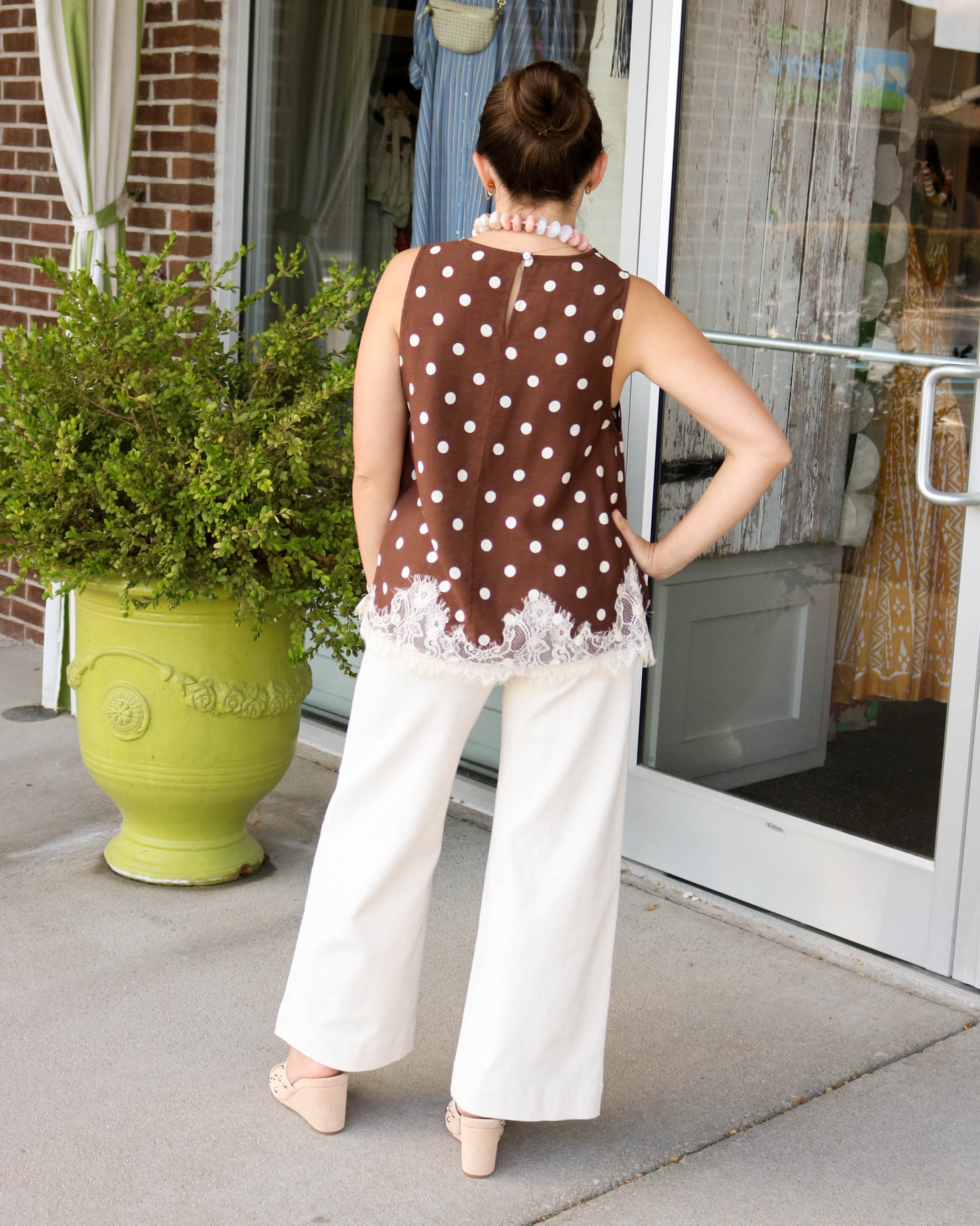 Lace & Dots Tank - Olive You BoutiqueOLIVE YOU235102T31146
