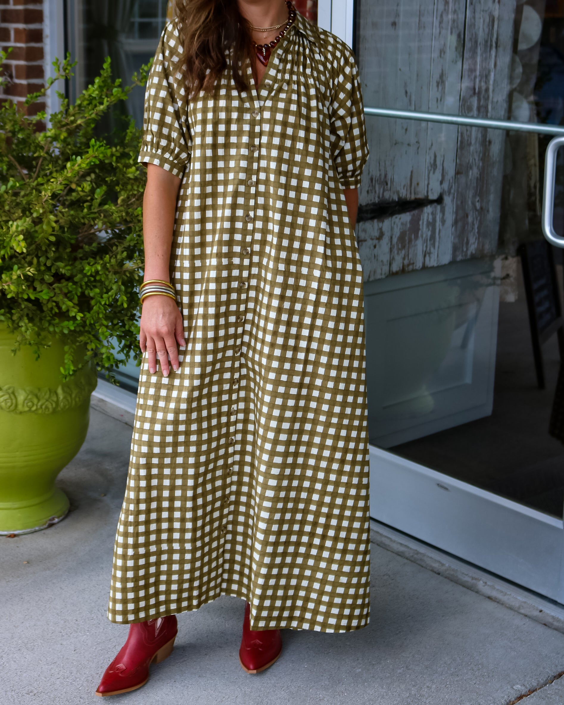 Painted Gingham Oasis Dress