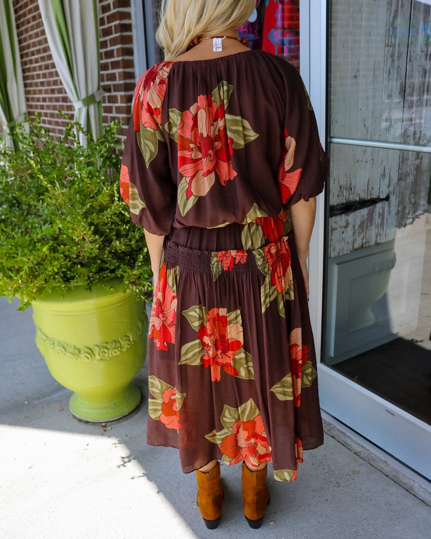 Floral Print Skirt with Velvet Tie Waist - Olive You BoutiqueTHML236505JH2494-2