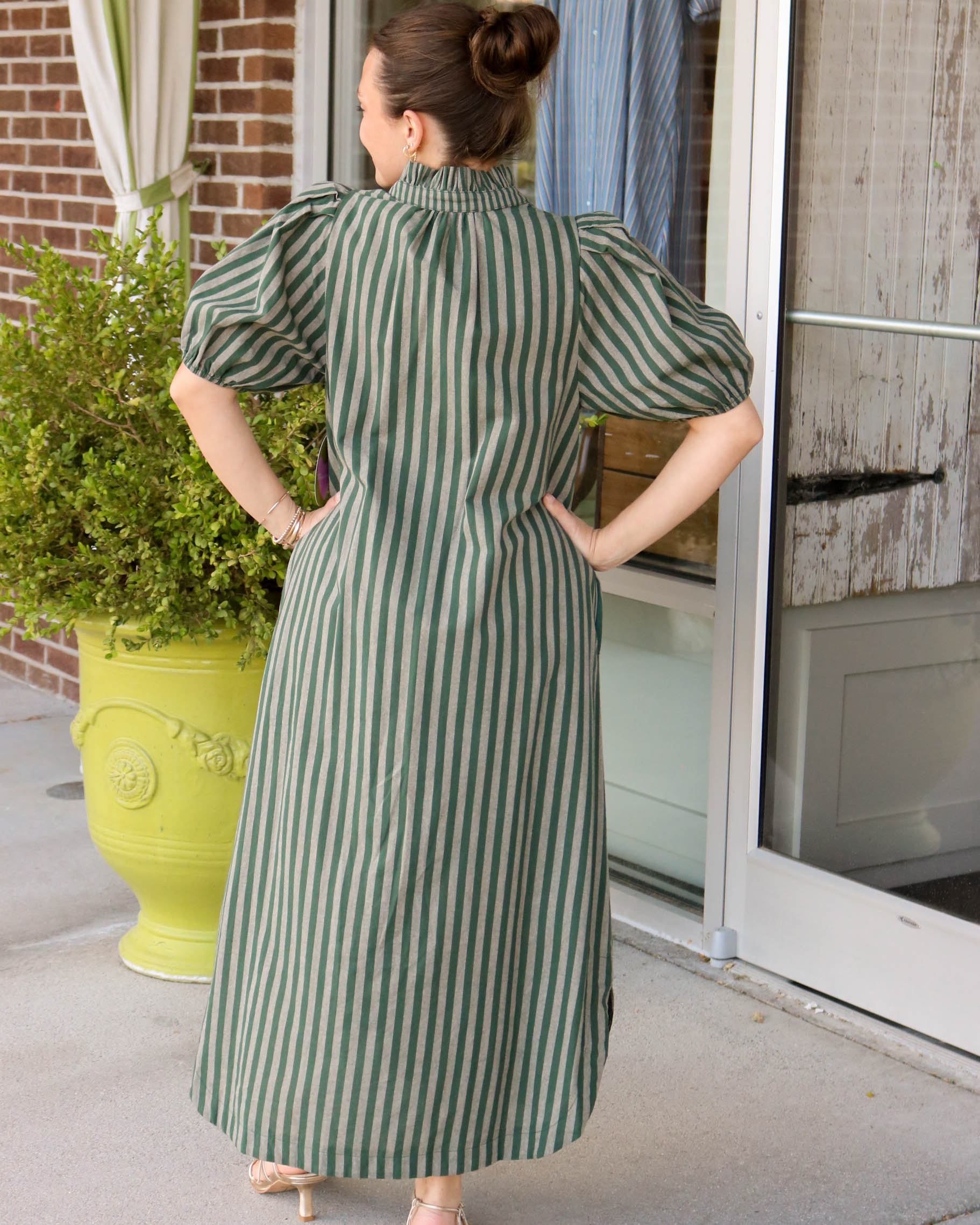 Savory Green Stripes Dress - Olive You BoutiqueOlive You Boutique235099D27601-1