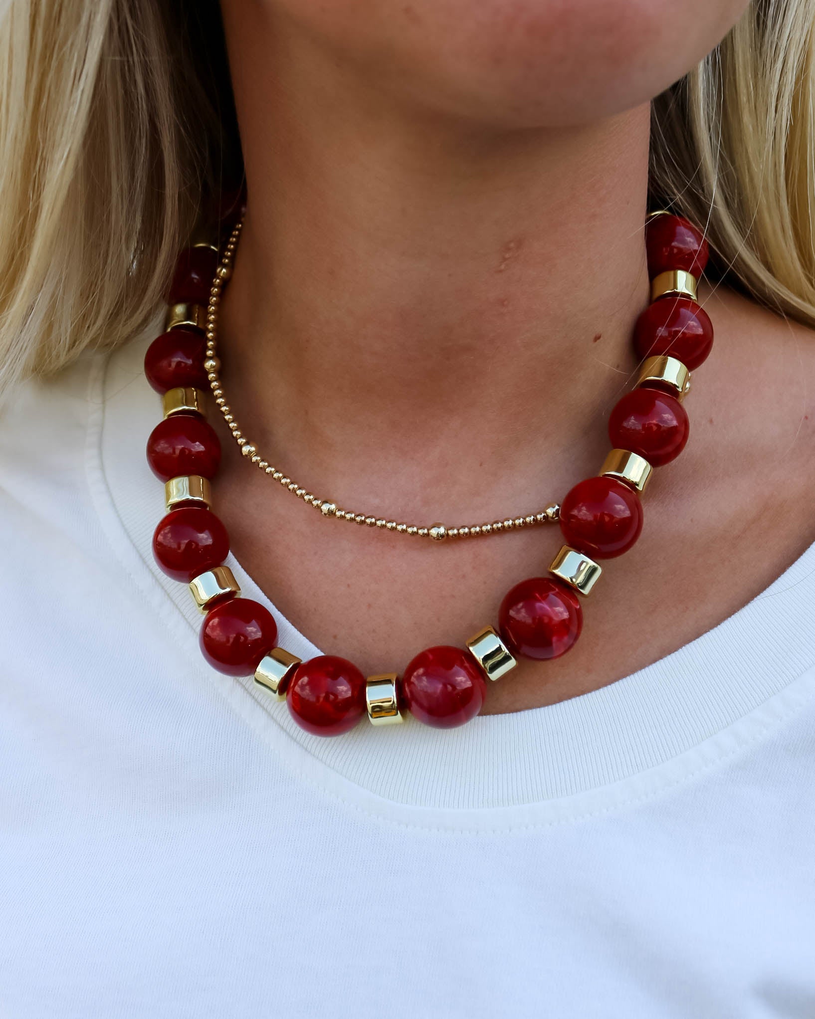 Jessica Beaded Necklace - Red - Olive You BoutiqueGemelli235811Jessica - Red