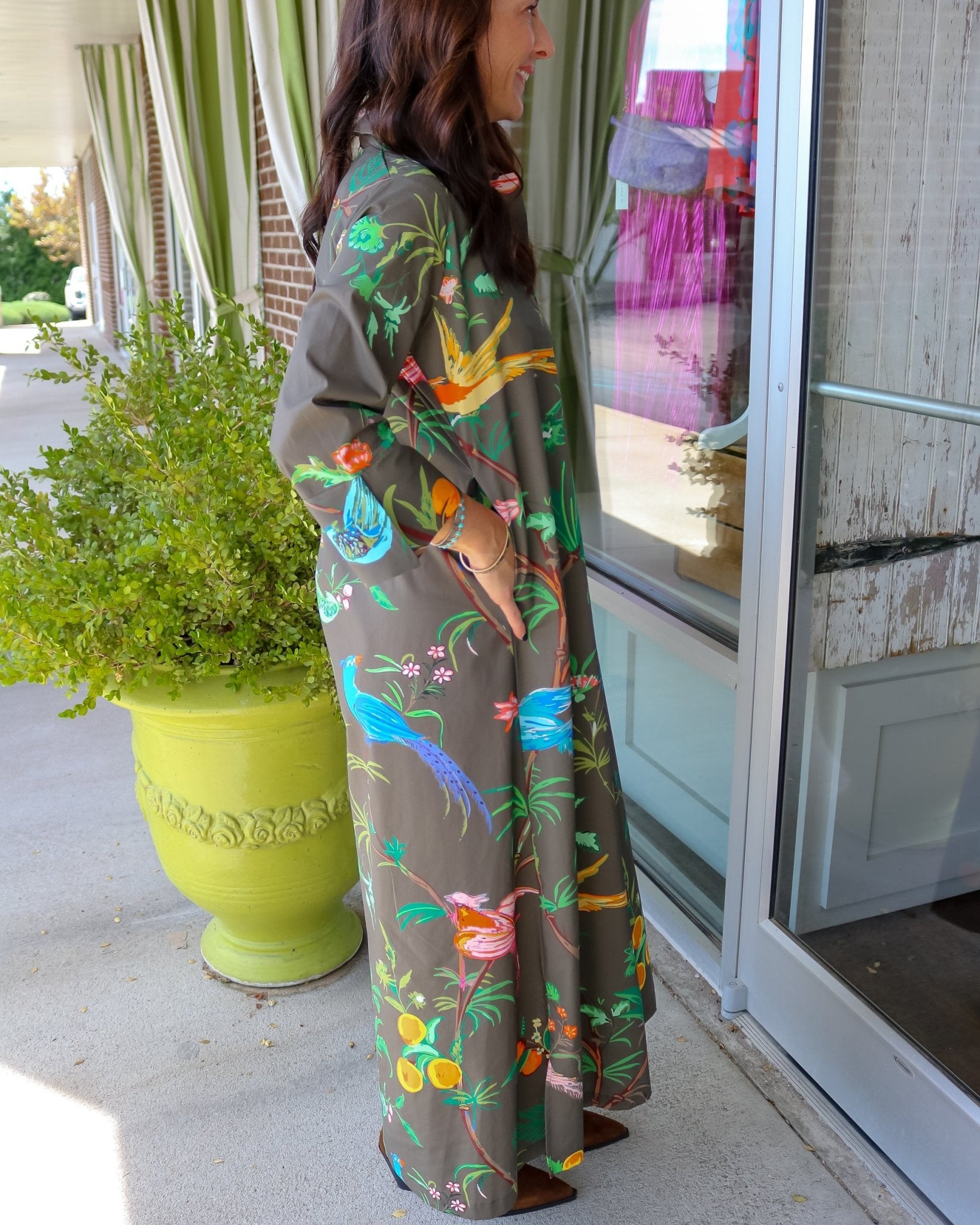 Feather Frolic Ruthie Shirt Dress Long - Olive You BoutiqueHOUSE OF MBR232322100029609413531