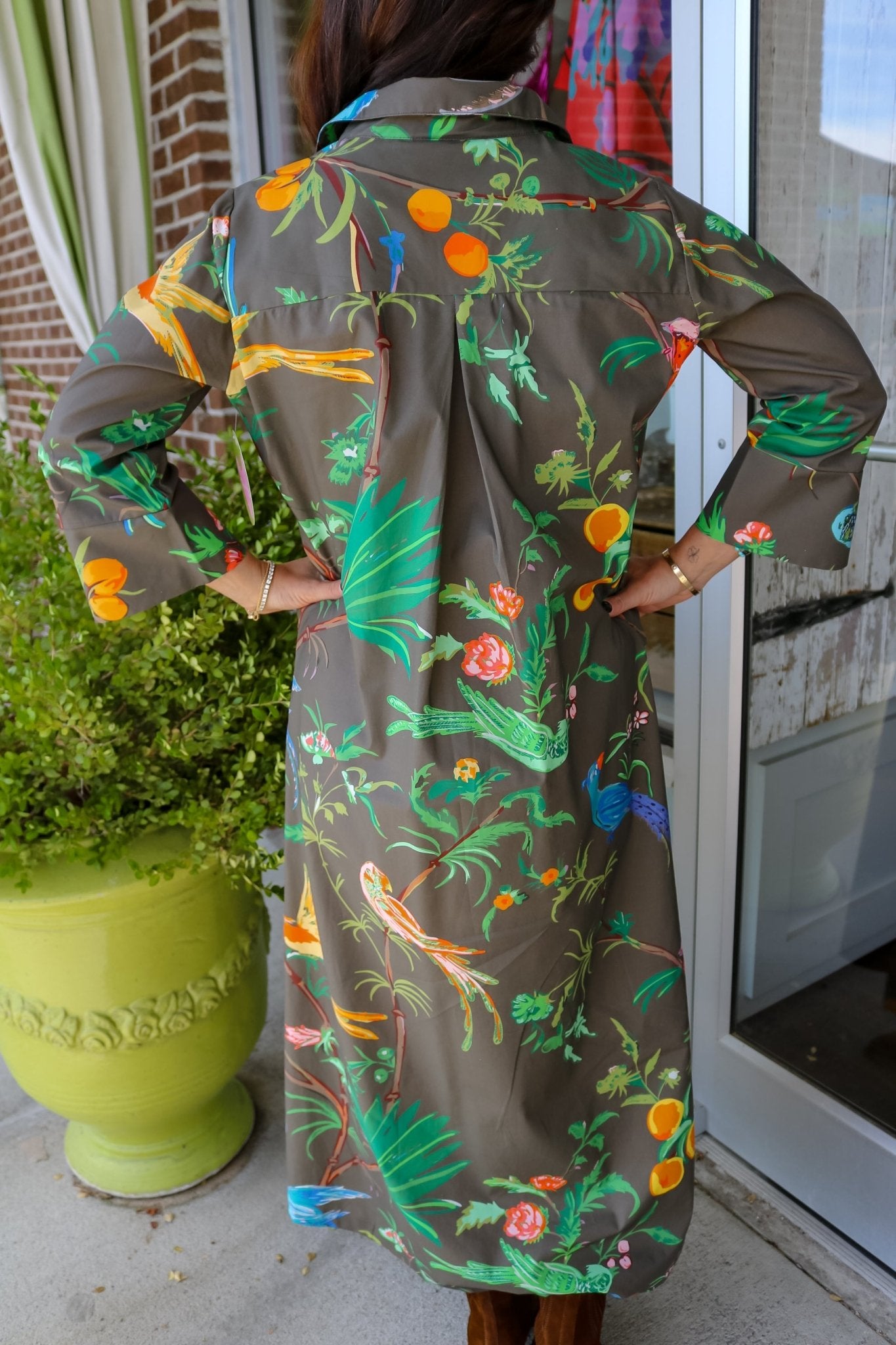 Feather Frolic Ruthie Shirt Dress Long - Olive You BoutiqueHOUSE OF MBR232322100029609413531