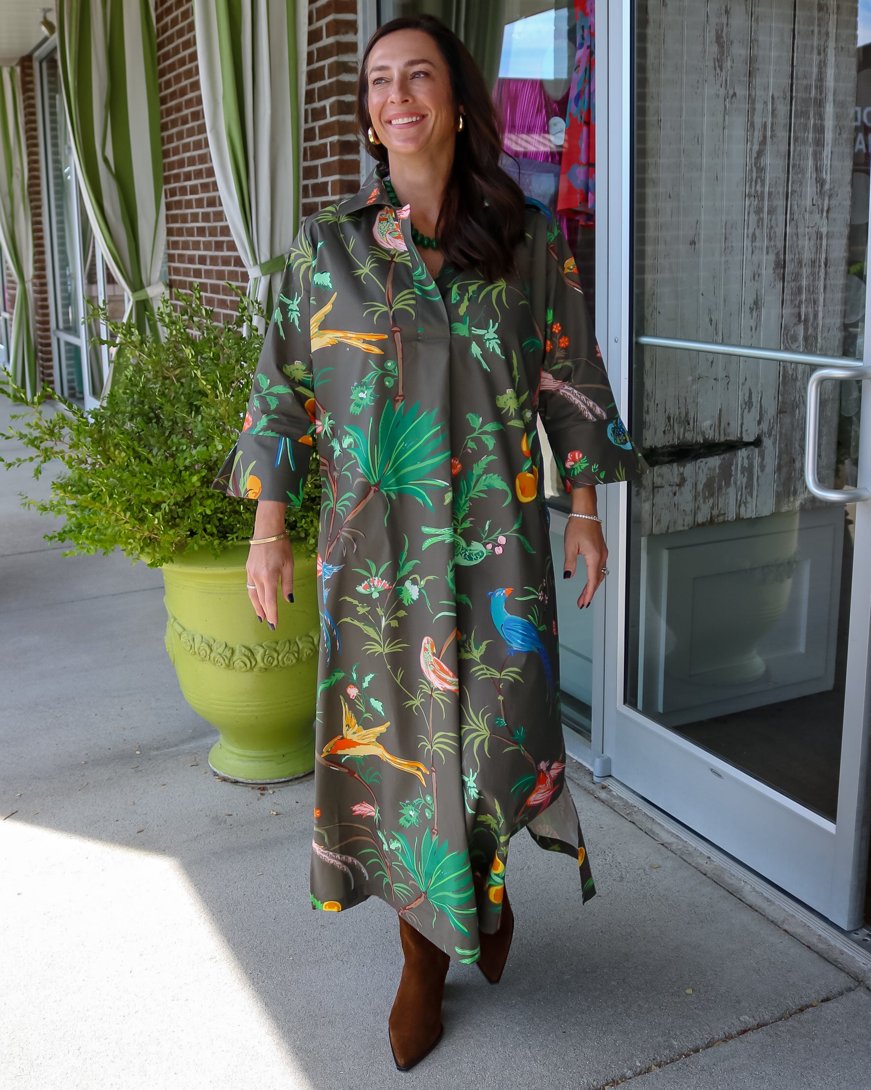 Feather Frolic Ruthie Shirt Dress Long