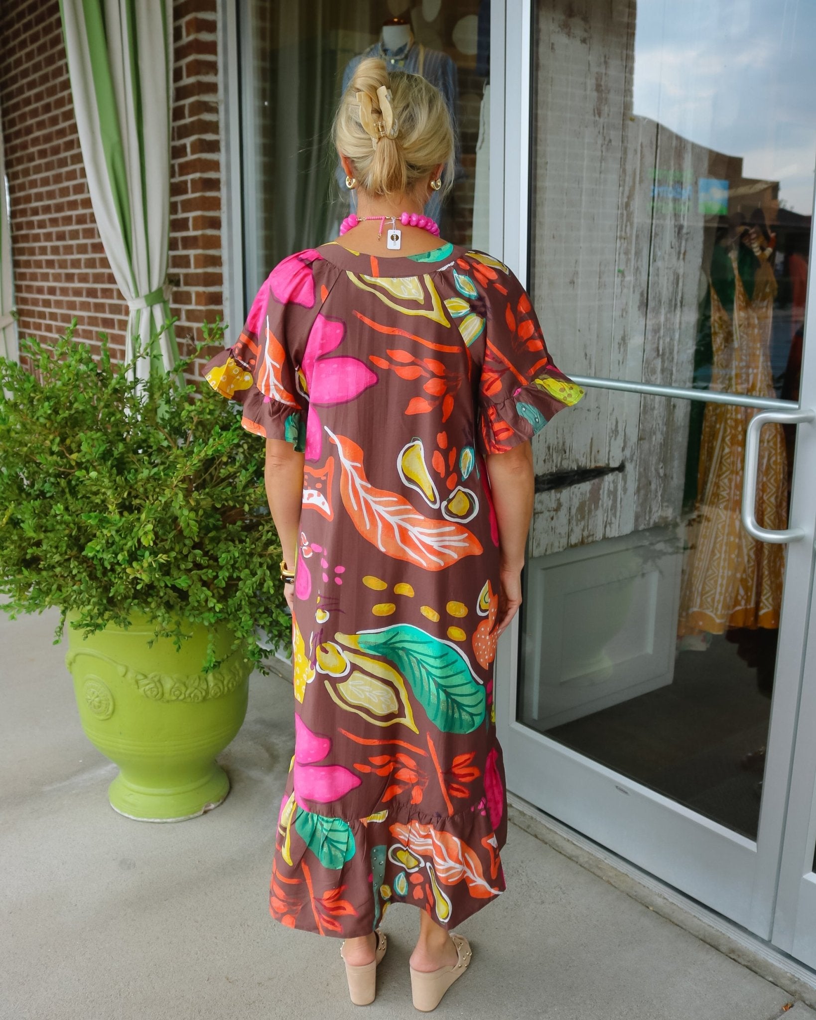 Flounce Trim Floral Dress - Olive You BoutiqueUNCLE FRANK23117772699