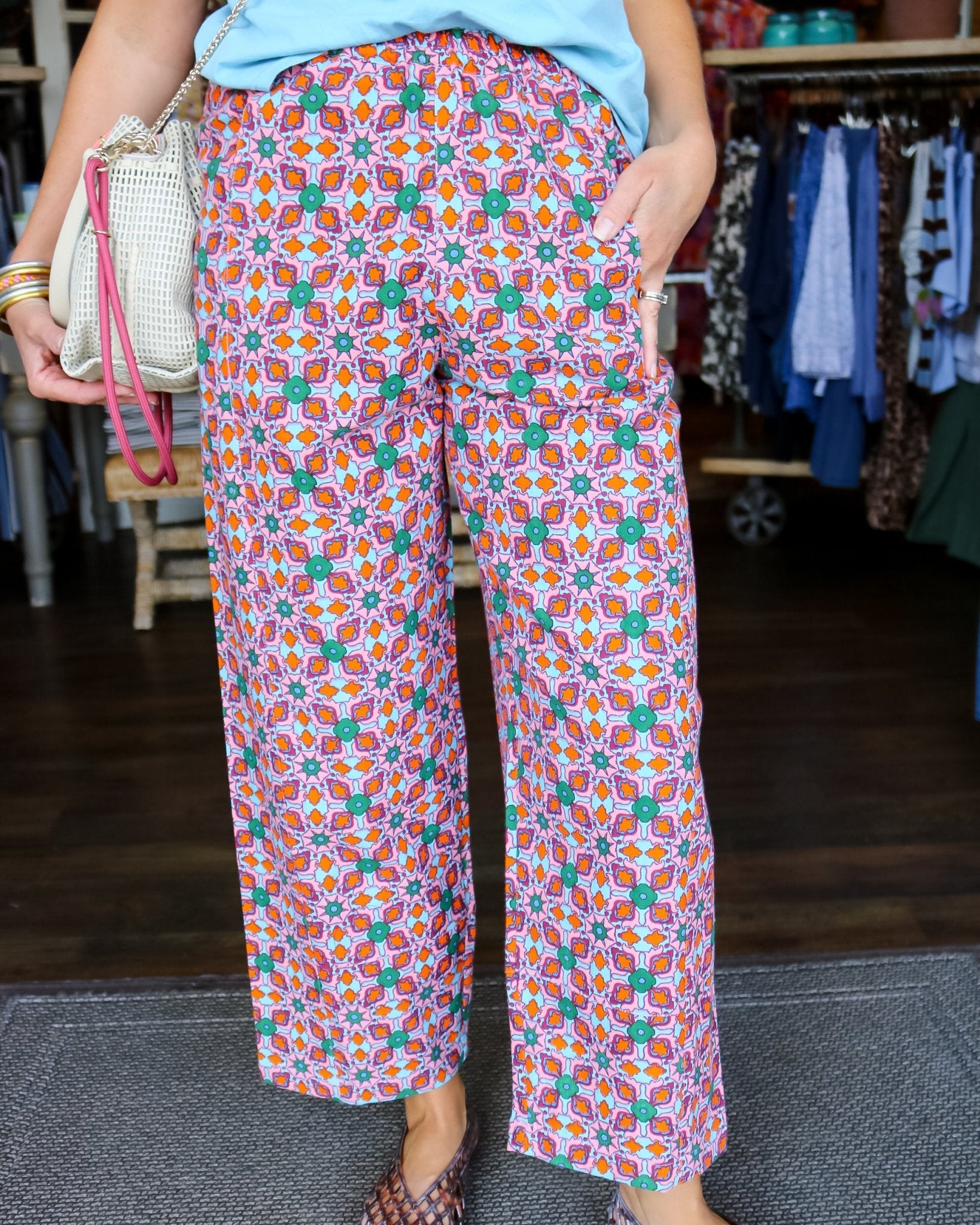 Tile Print Barrel Pant - Olive You BoutiqueIVY JANE231282221142