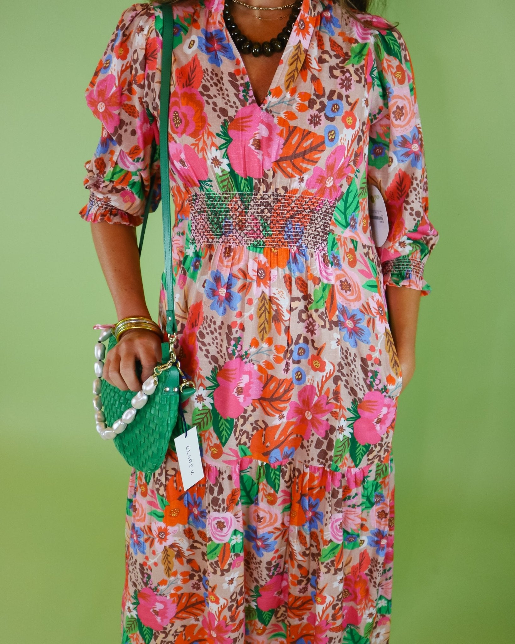 Floral Smocked Tiered Maxi - Olive You BoutiqueUNCLE FRANK23119272682
