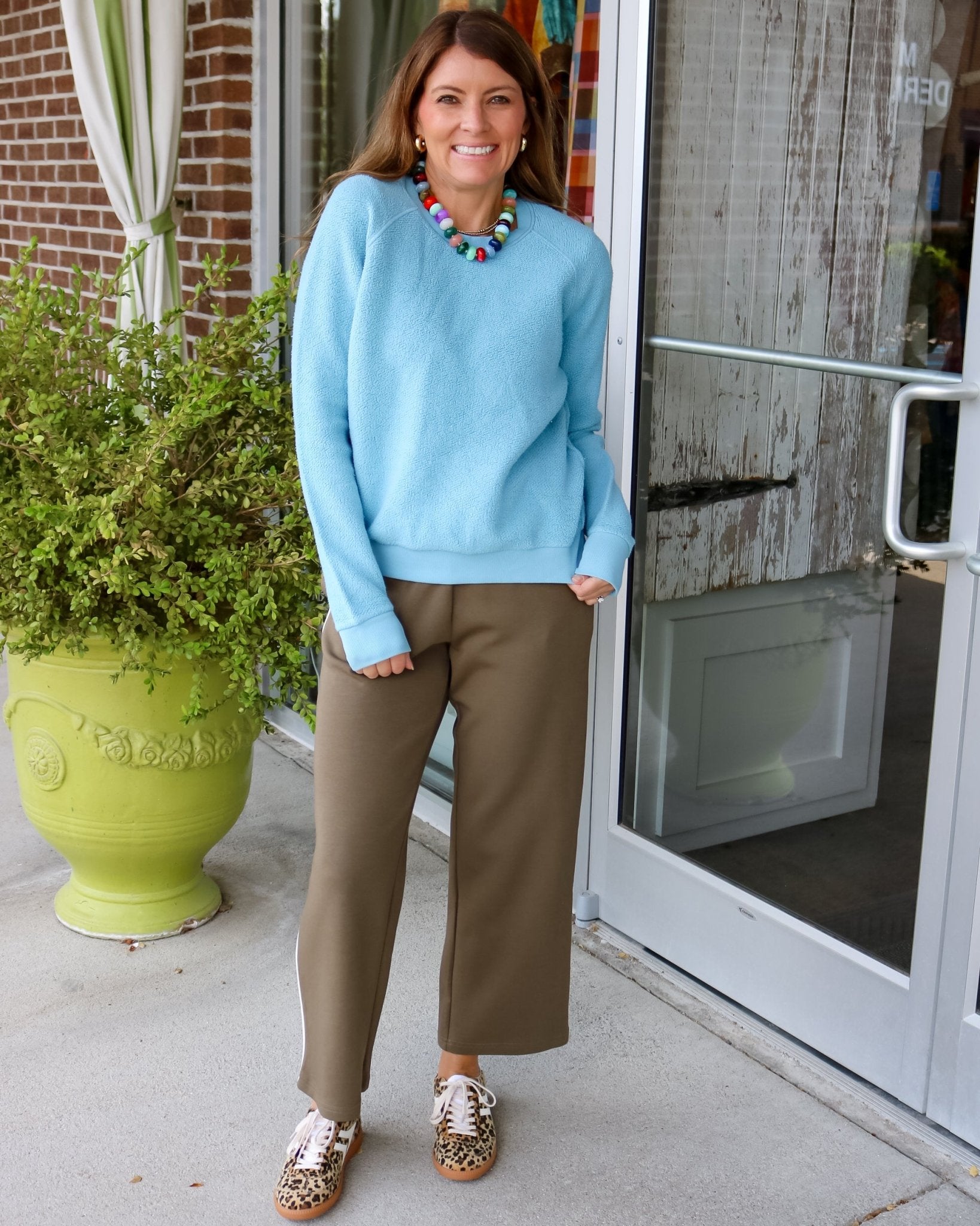 Inside Out Fleece Shrunken Crew Sweatshirt - Olive You BoutiquePERFECT WHITE TEE232867T94-Ziggy-milkyblue