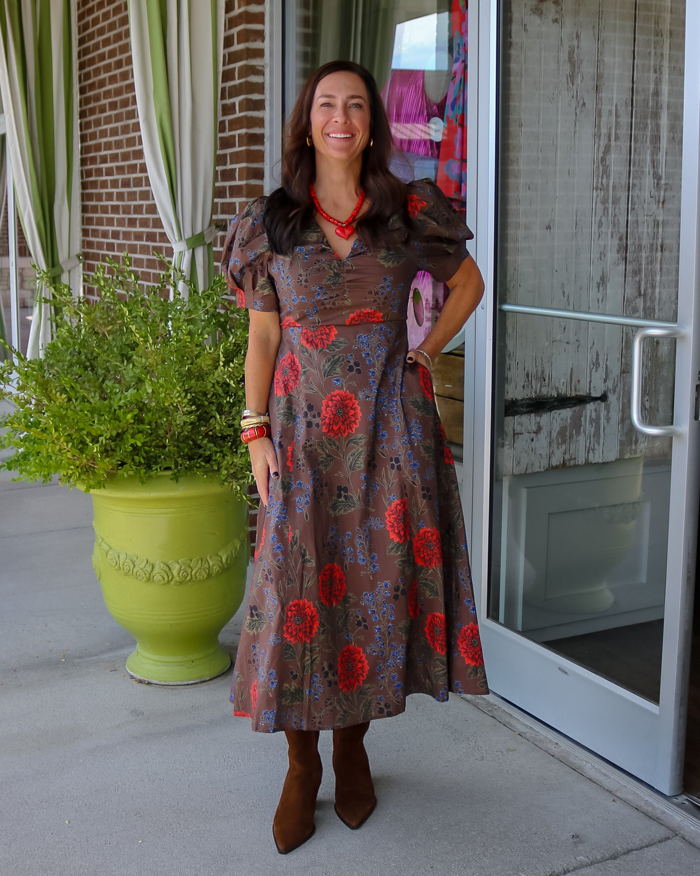 Autumn Rose Midi Dress - Olive You BoutiqueOLIVE YOU236627D33043