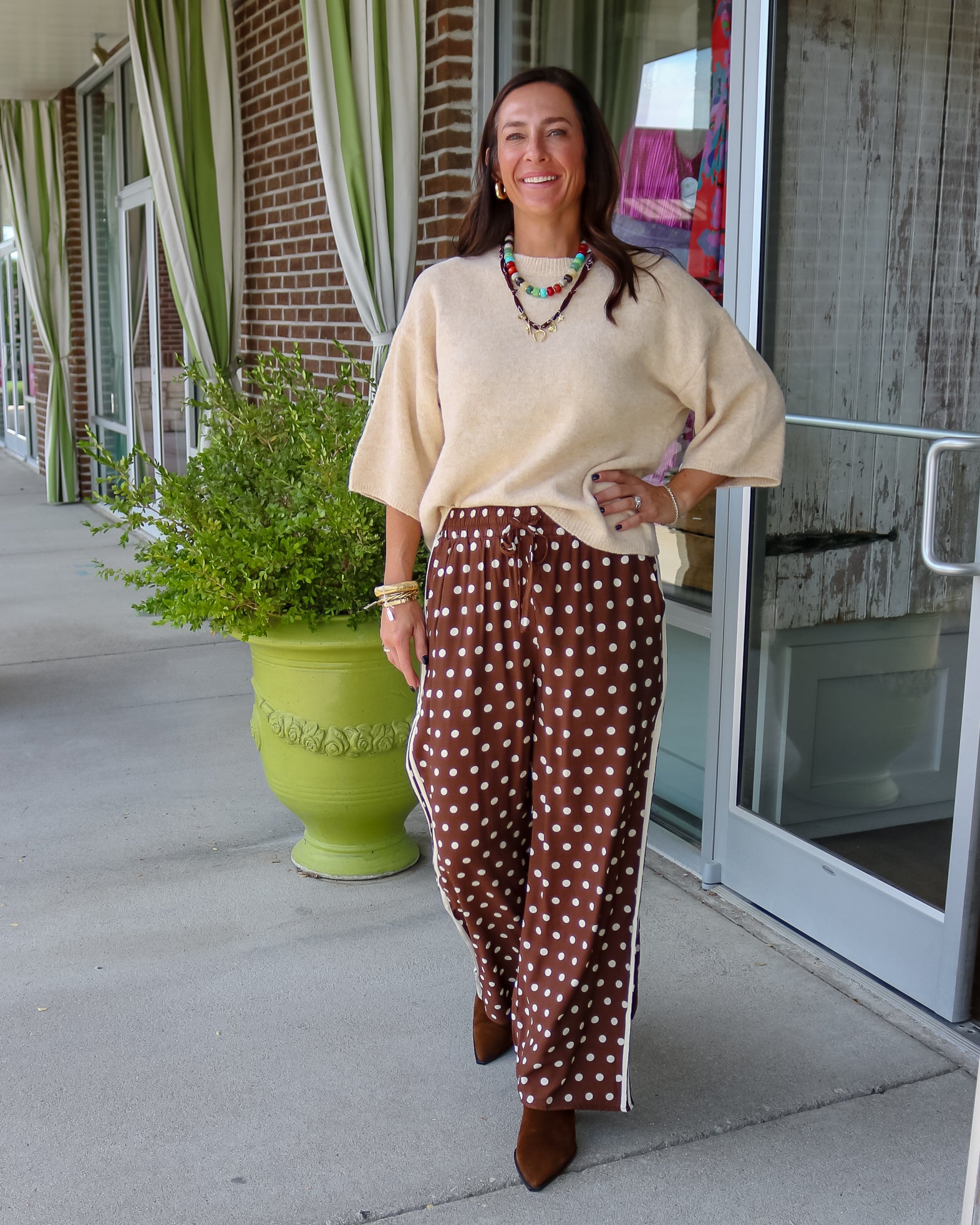 Brown Sugar Dot Pants - Olive You BoutiqueOLIVE YOU236606P33088