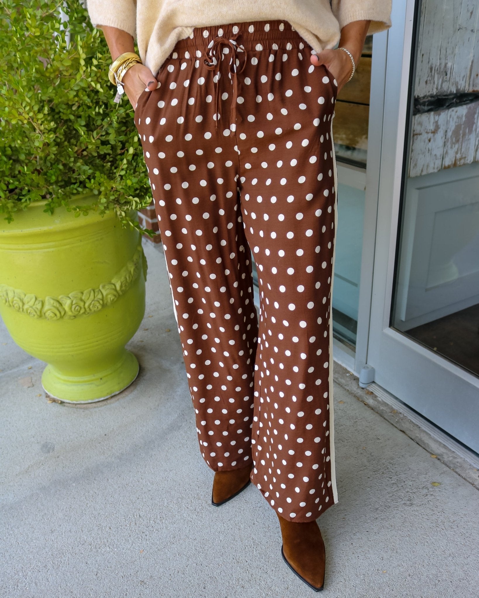 Brown Sugar Dot Pants - Olive You BoutiqueOLIVE YOU236606P33088