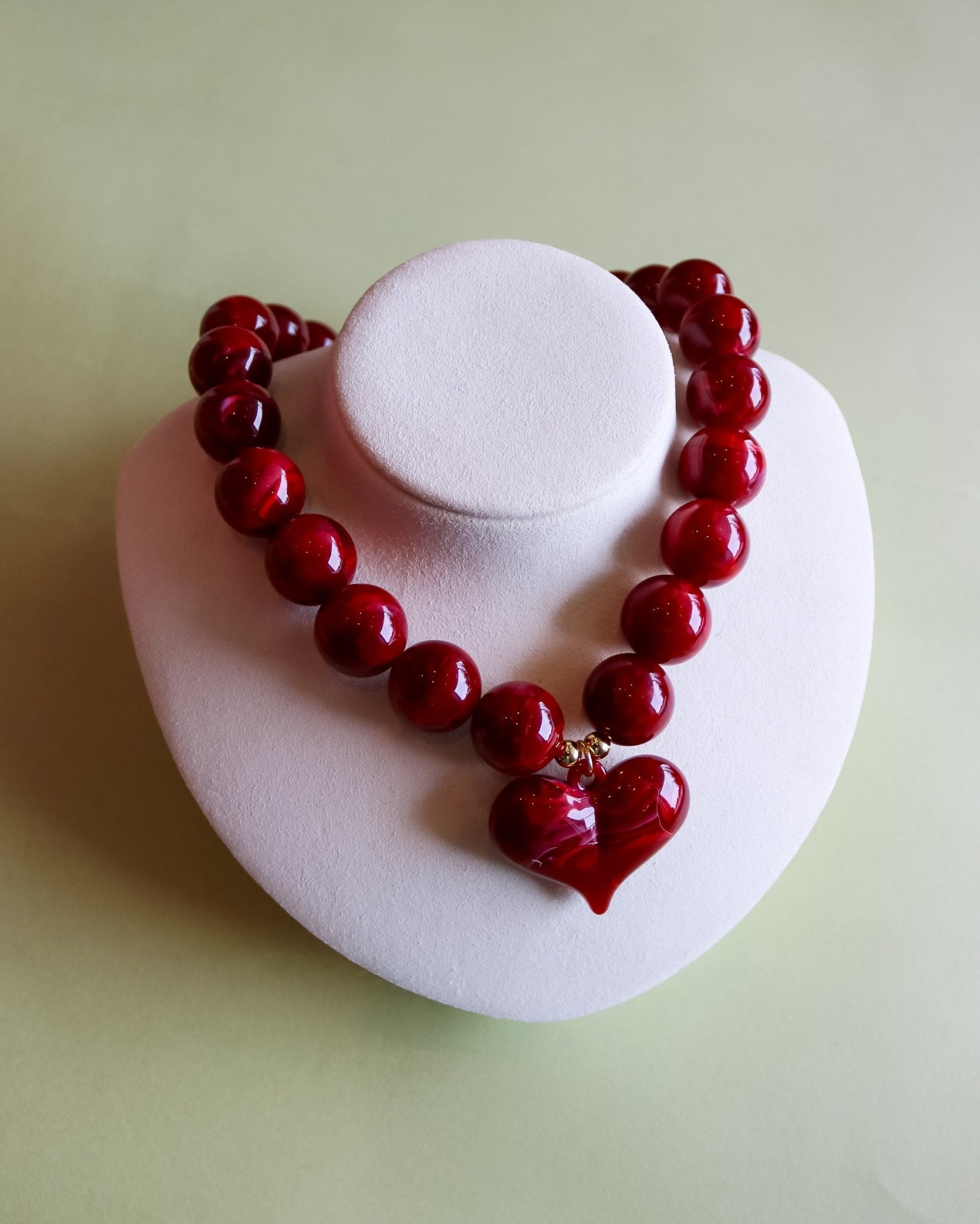 Kaiden Chunky Heart Necklace - Maroon - Olive You BoutiqueGemelli235877Kaiden - Maroon