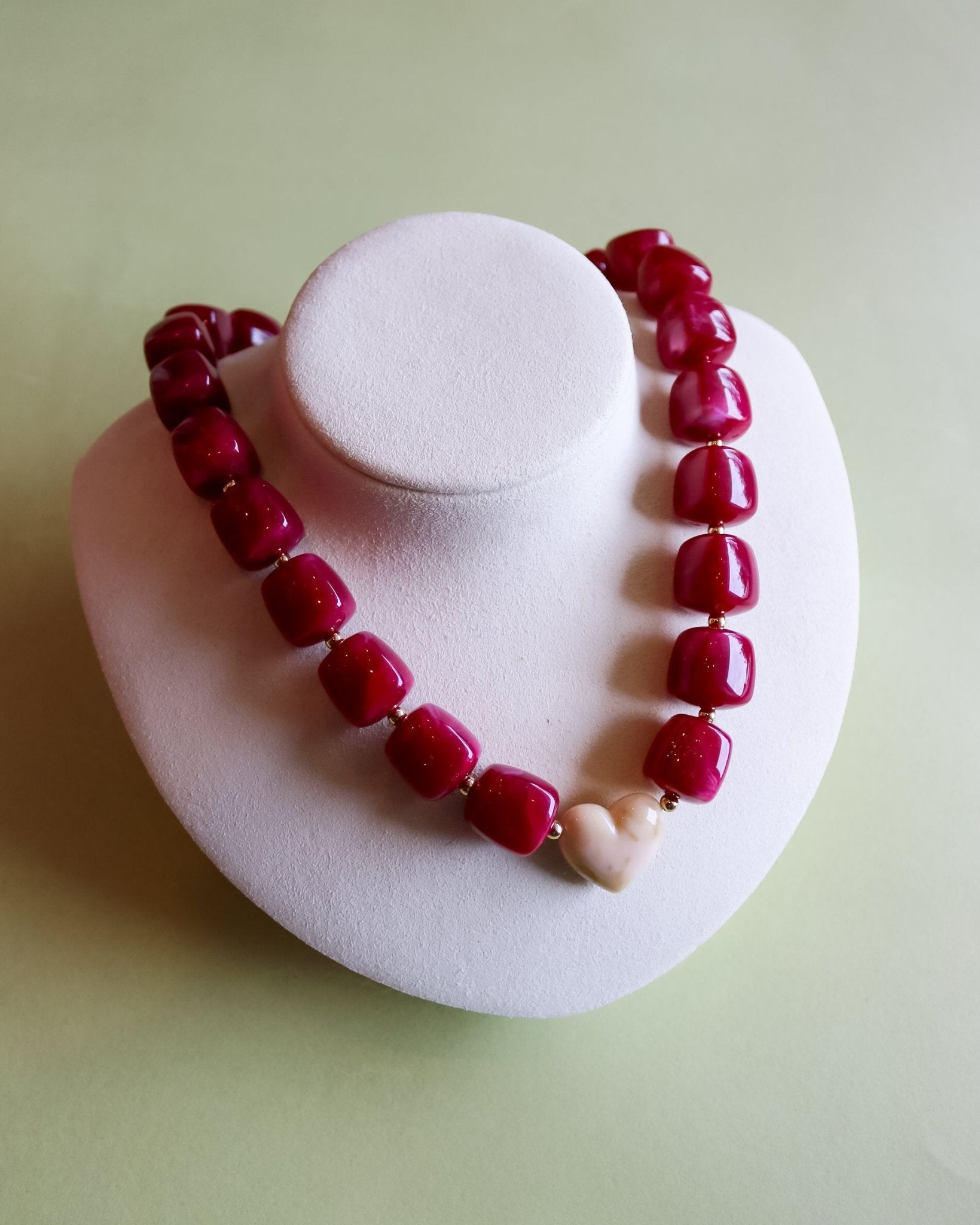 Jordan Necklace w/ Heart - Magenta - Olive You BoutiqueGemelli235881Jordan - Magenta