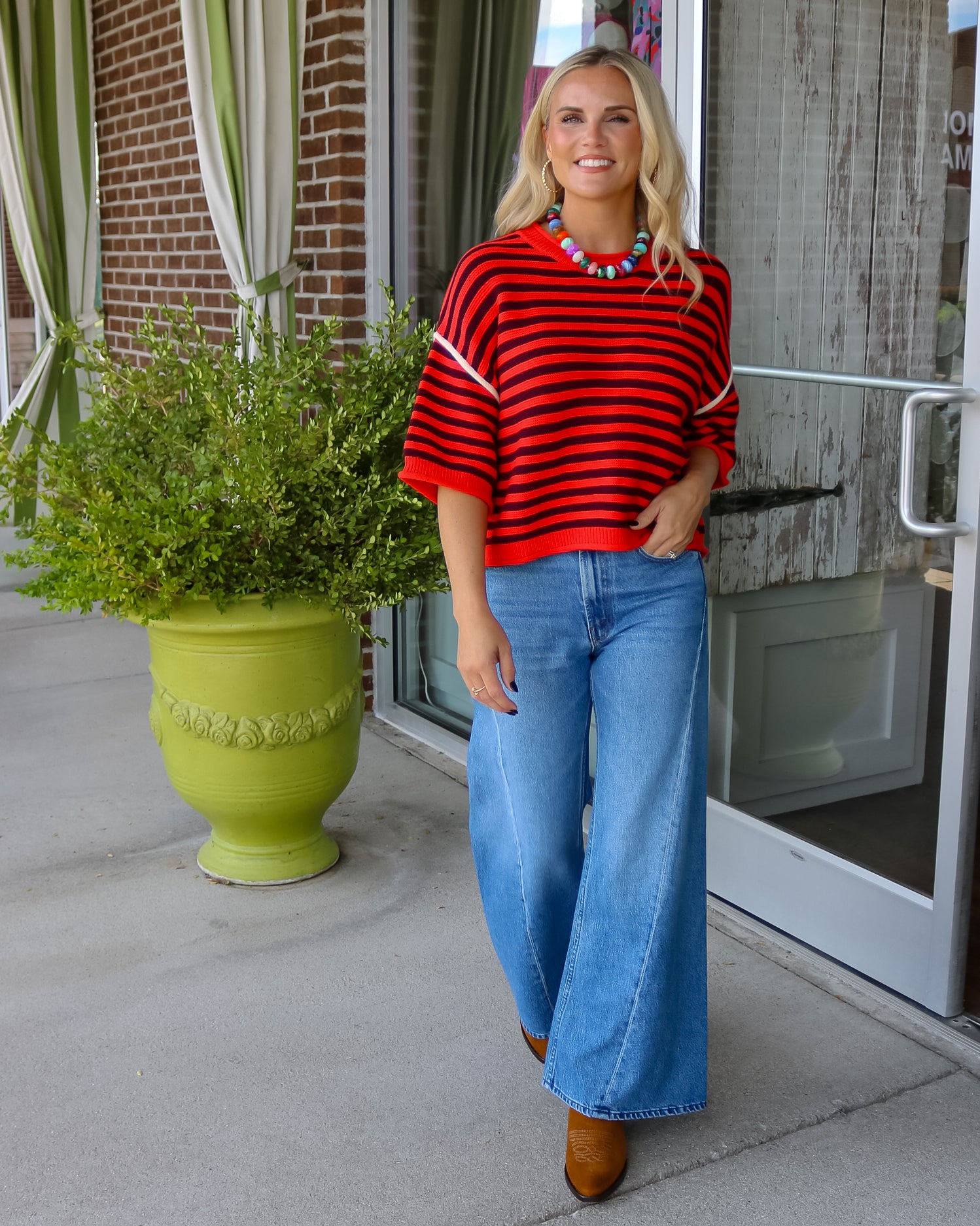 Red Hot Stripe Sweater - Olive You BoutiqueOLIVE YOU236591T31659