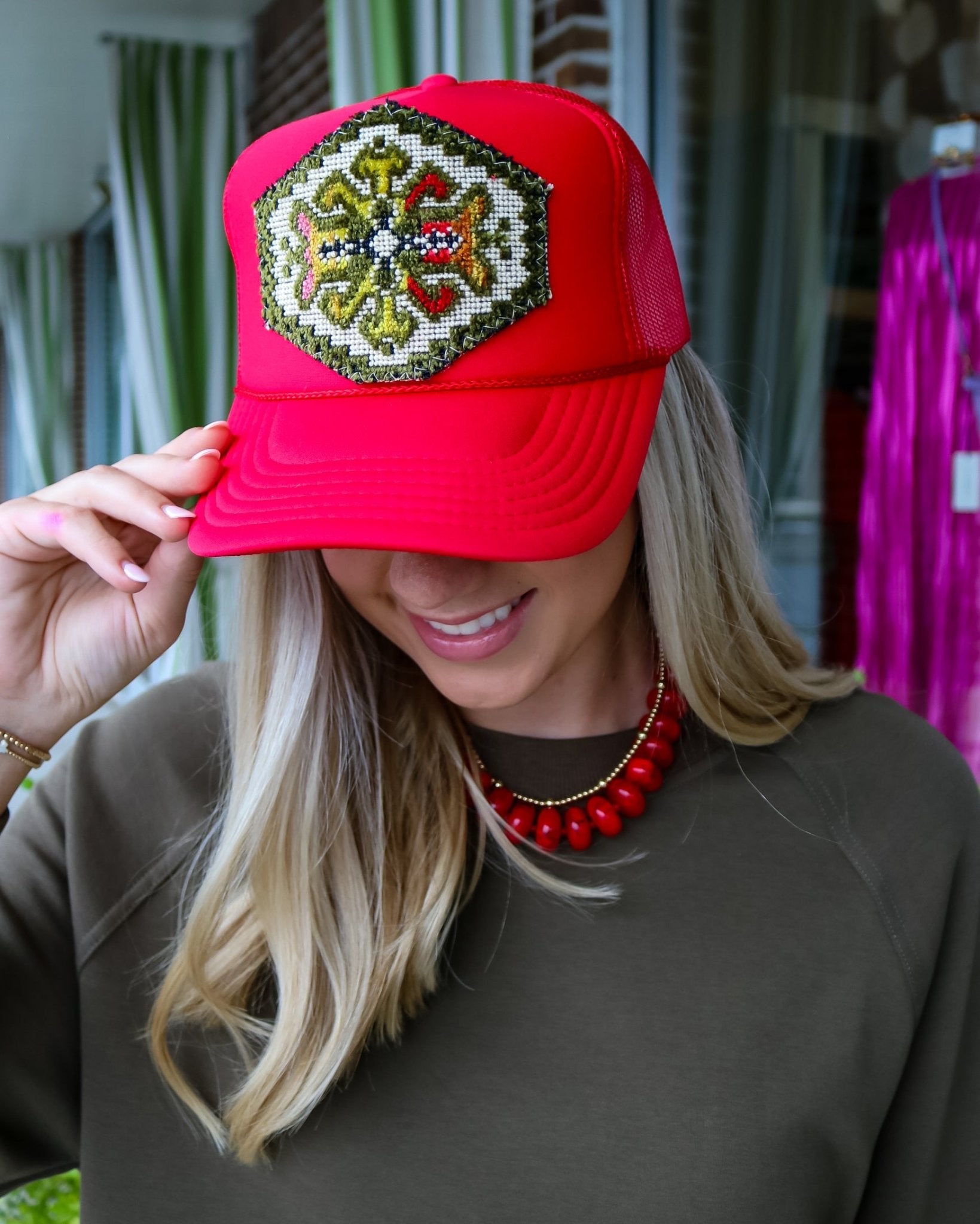 Aztec Trucker Hat - Olive You BoutiqueOrijinal236661ATHRwGM