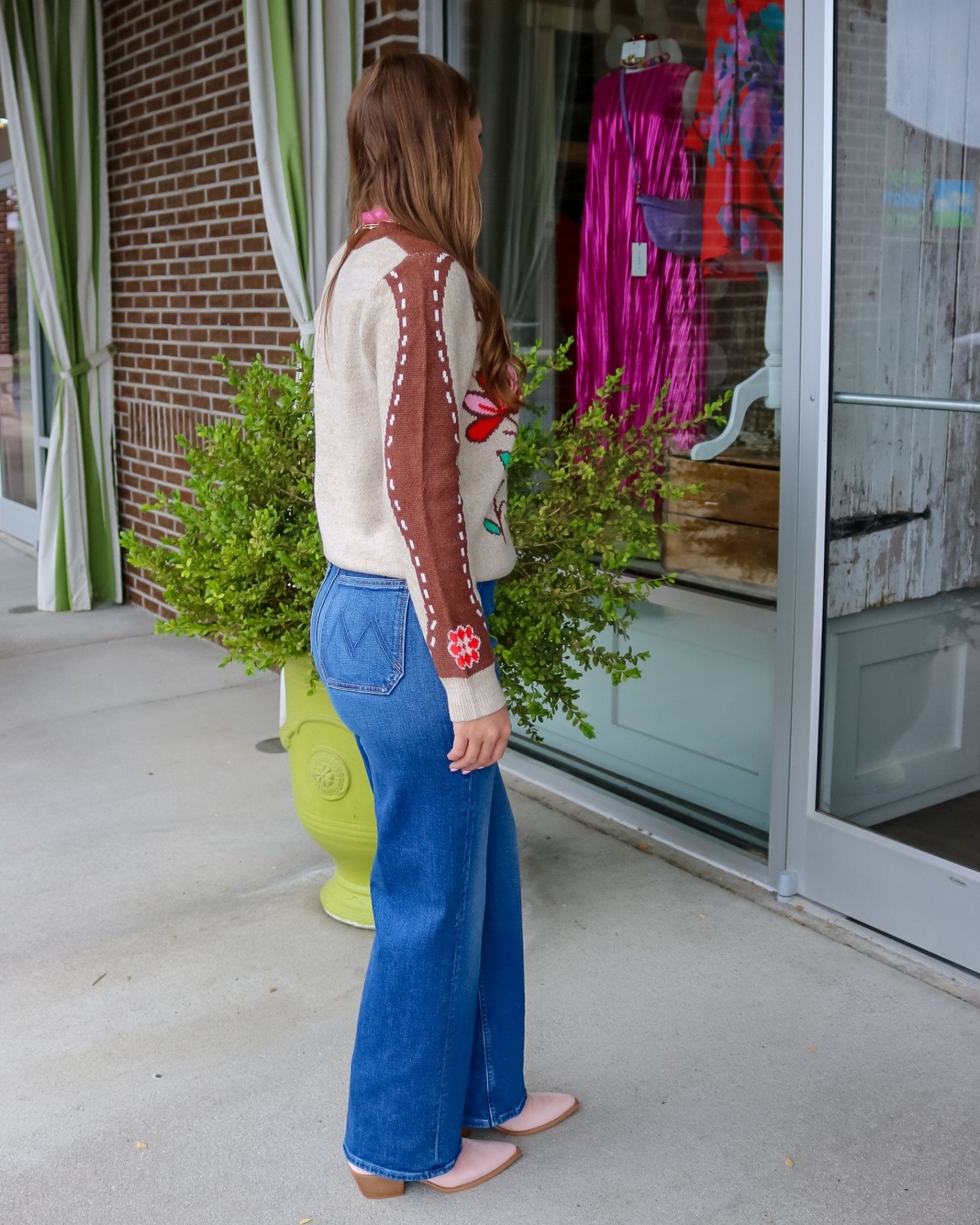 Flower Print Sweater (Available in 2 Colorways) - Olive You BoutiqueTHML236477WK0837