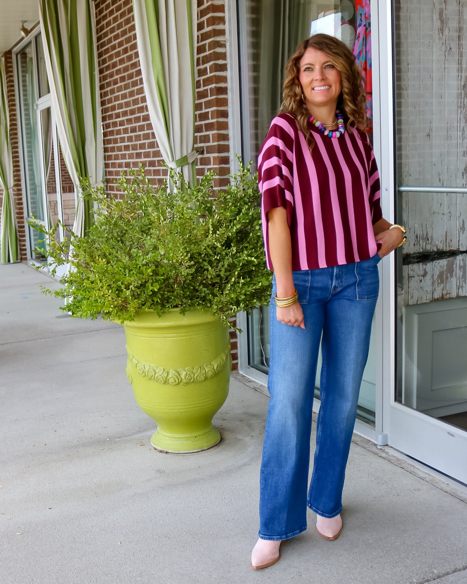 Berry Striped Sweater - Olive You BoutiqueOLIVE YOU236588T30498