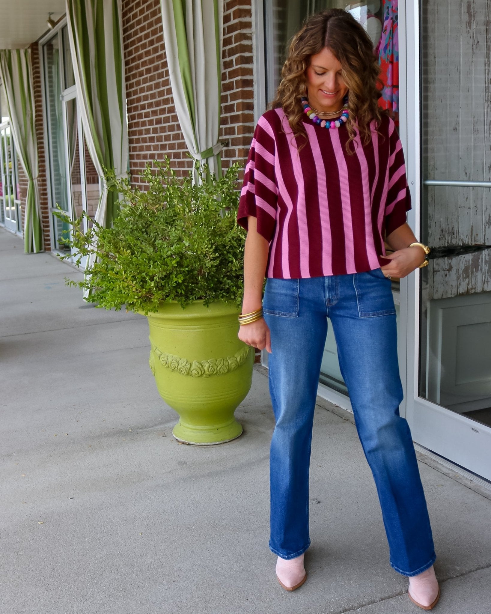 Berry Striped Sweater - Olive You BoutiqueOLIVE YOU236588T30498