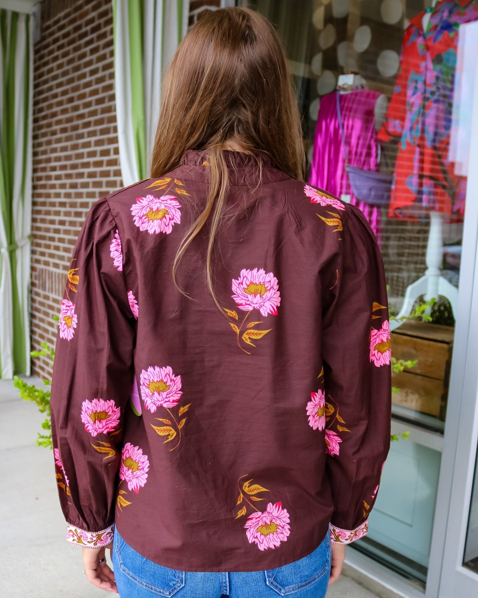 Textured Floral Puff Shirt - Olive You BoutiqueTHML236509THS2040-2