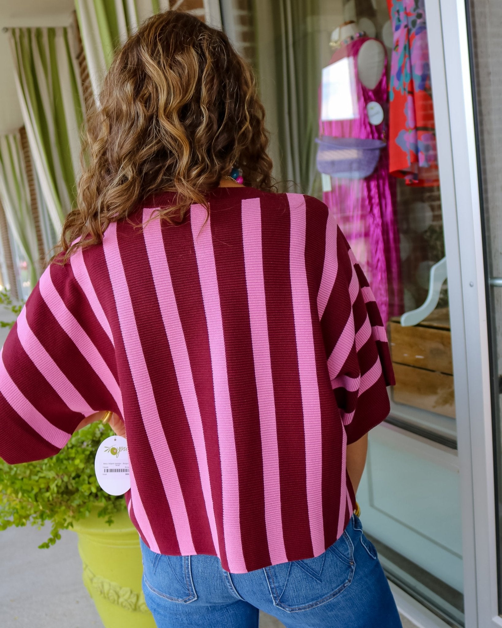 Berry Striped Sweater - Olive You BoutiqueOLIVE YOU236588T30498