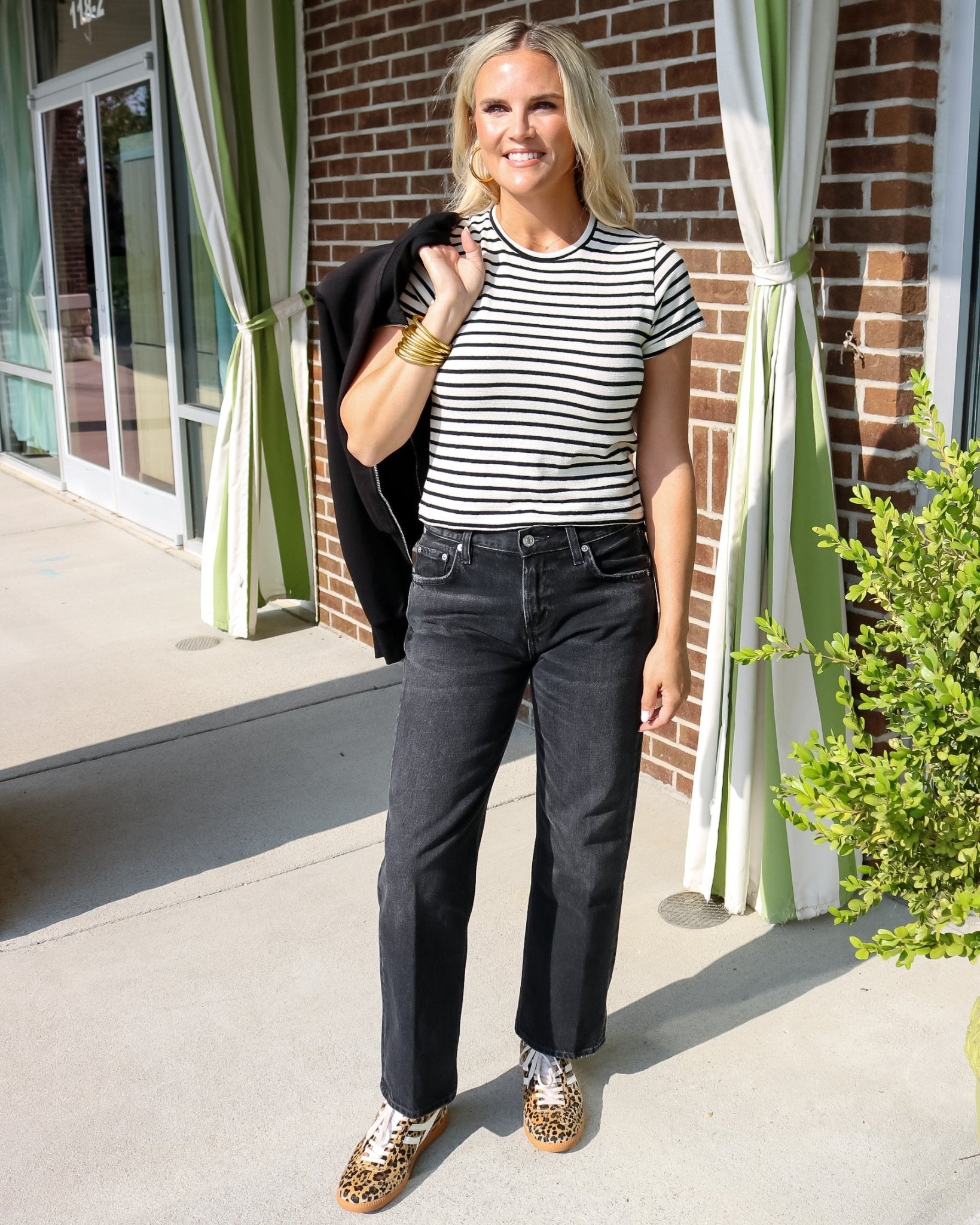 Striped Crew Neck Tee - Olive You BoutiquePERFECT WHITE TEE232901T406-carter
