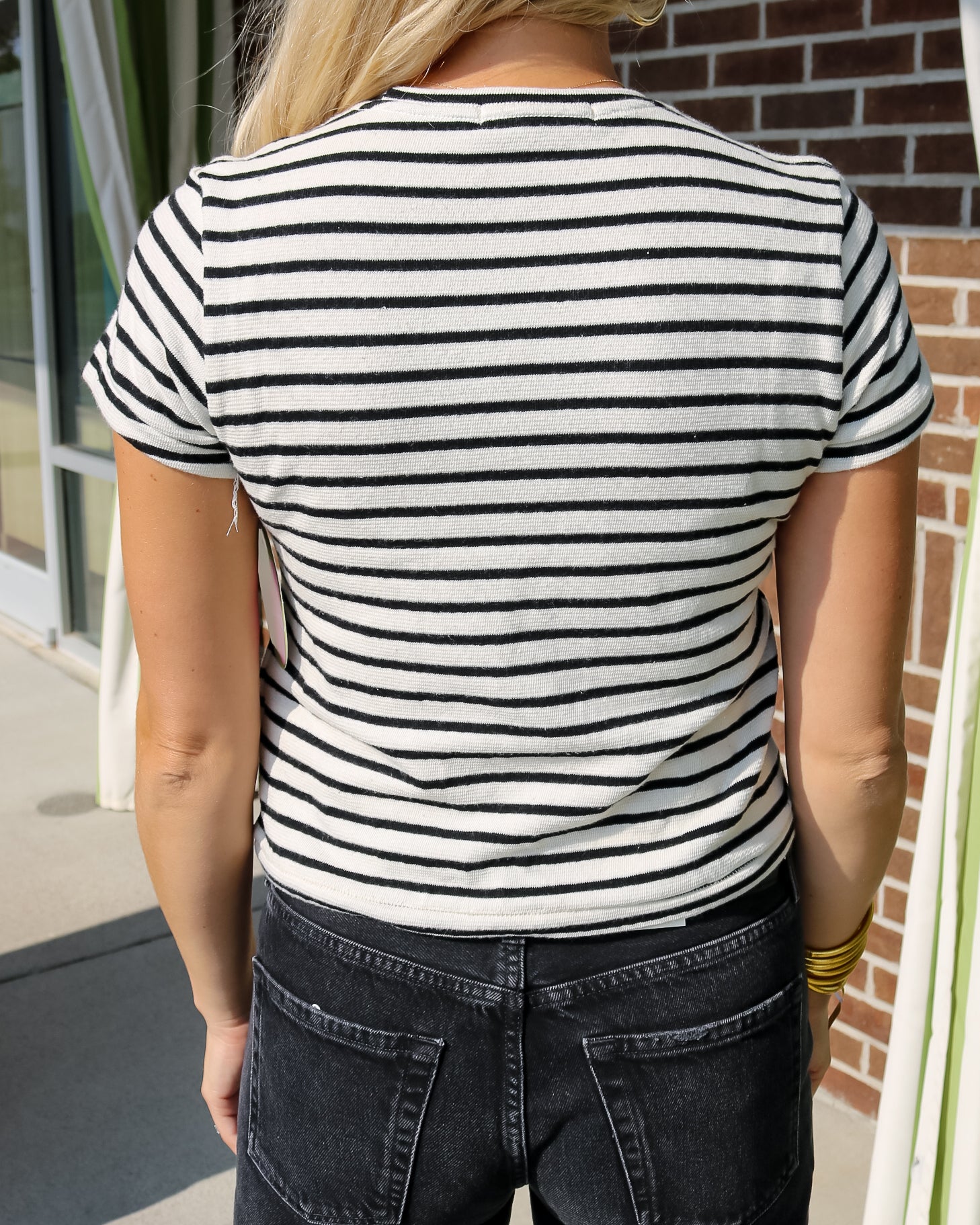 Striped Crew Neck Tee - Olive You BoutiquePERFECT WHITE TEE232901T406-carter