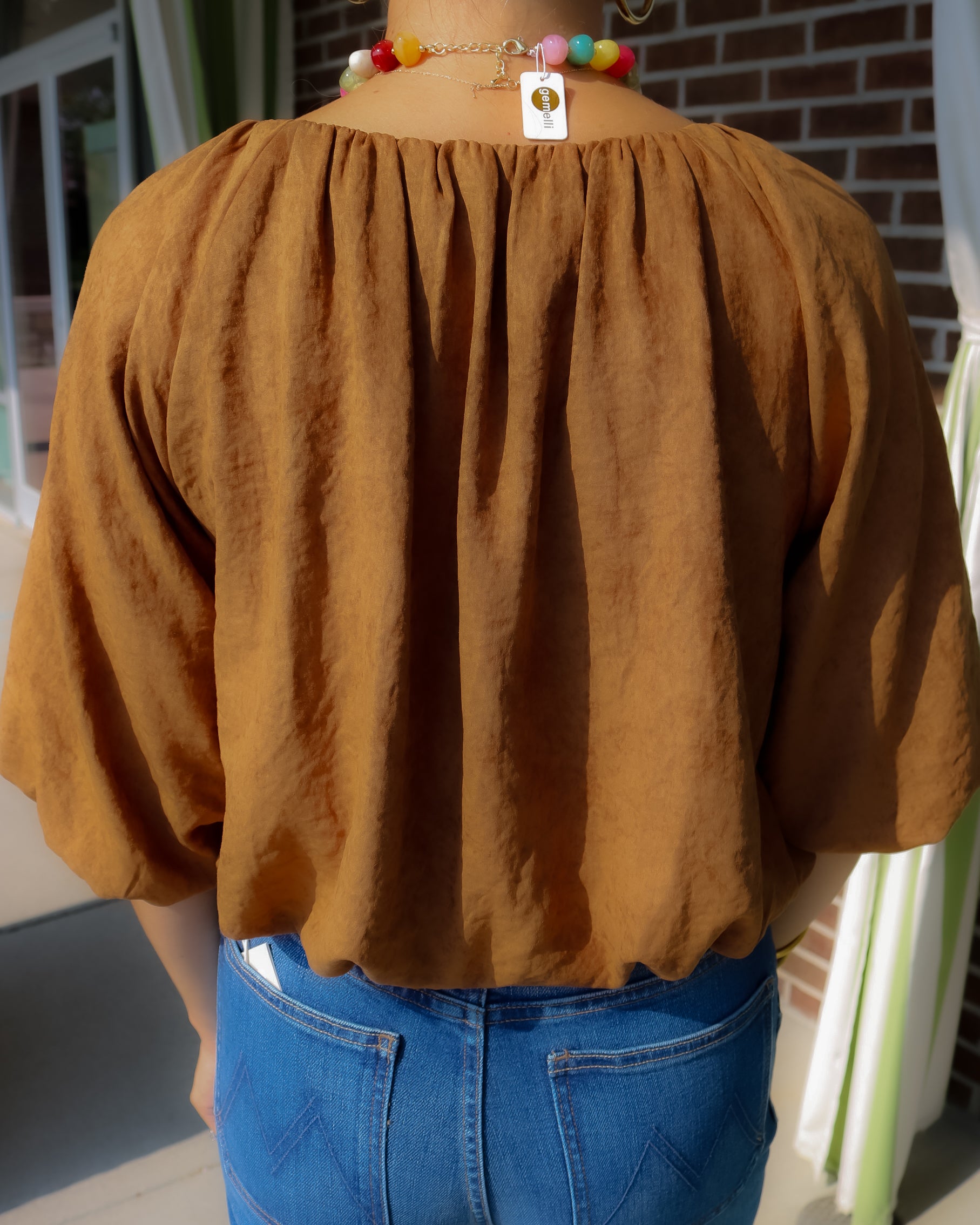 Suede Cinched Top