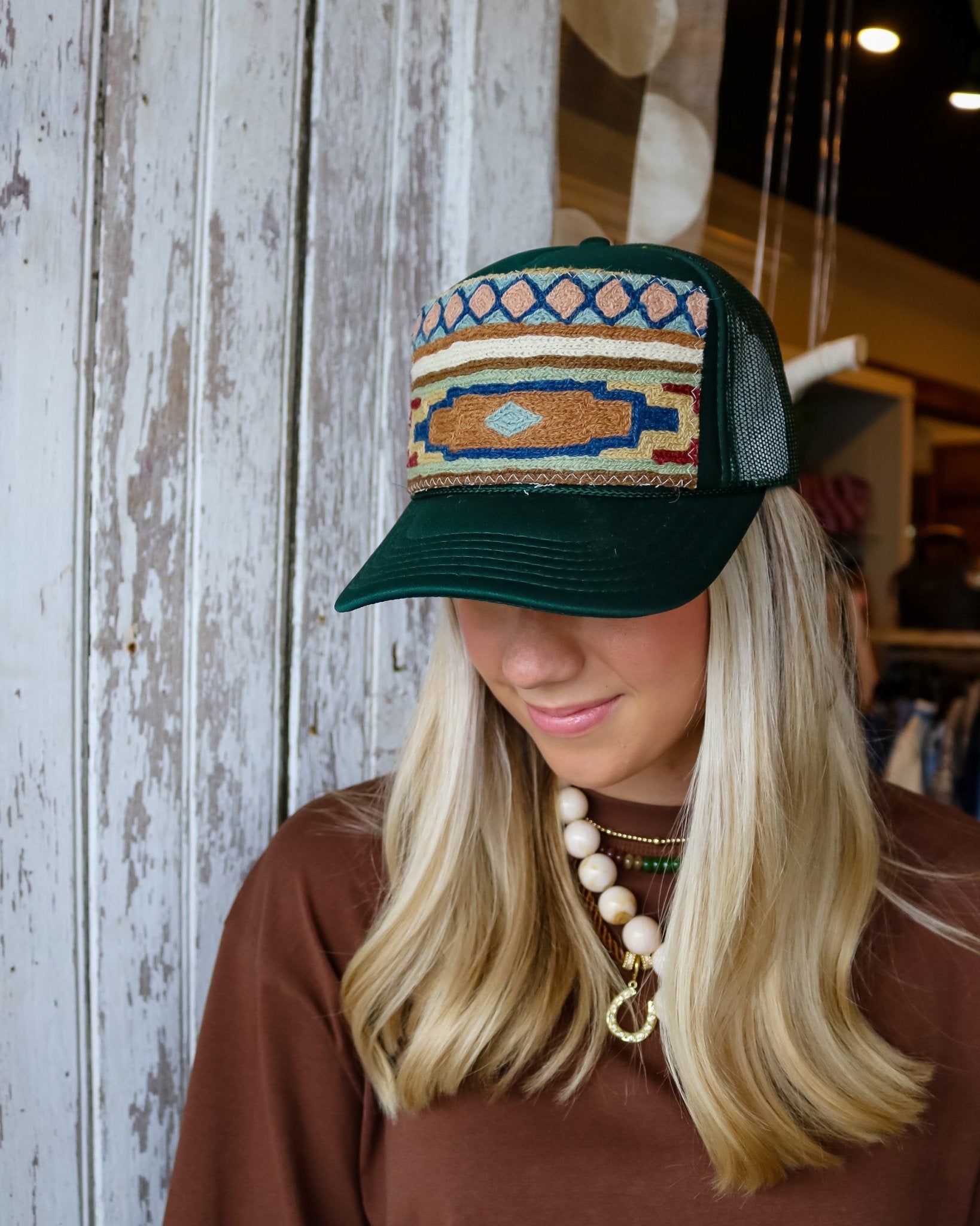 Aztec Trucker Hat - Olive You BoutiqueOrijinal236652ATHDGwBM