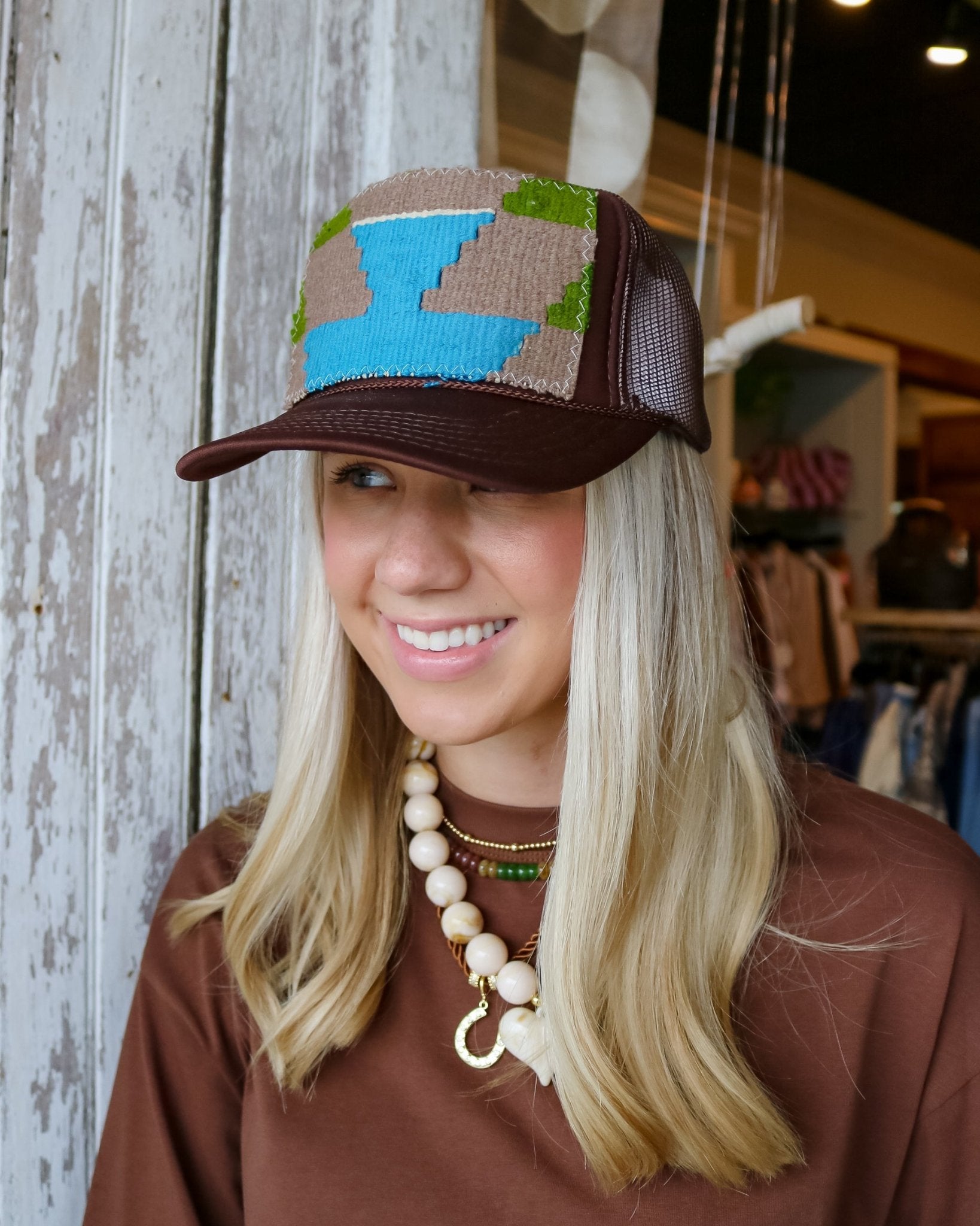 Aztec Trucker Hat - Olive You BoutiqueOrijinal236655ATHBwBM