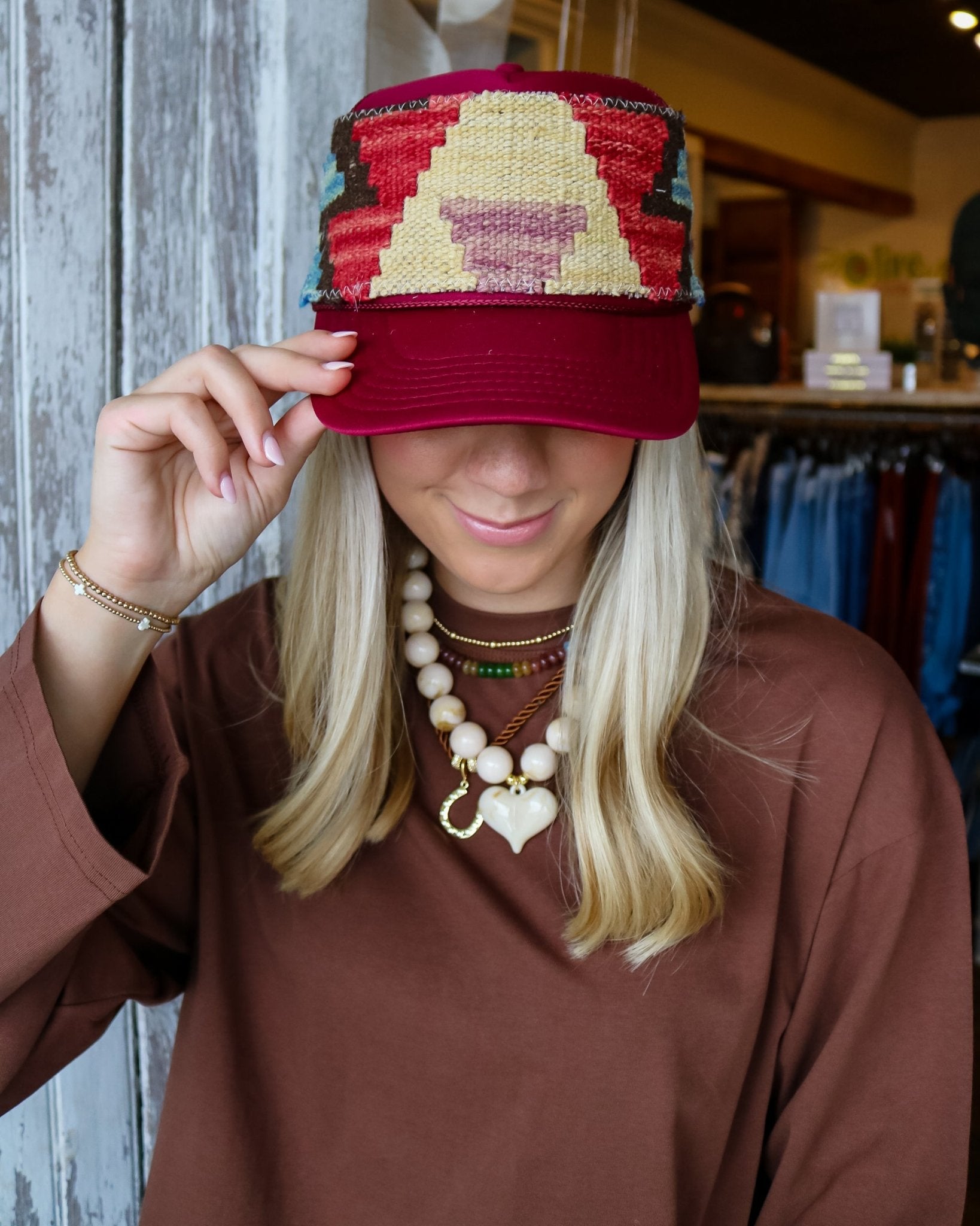 Aztec Trucker Hat - Olive You BoutiqueOrijinal236654ATHMwBM