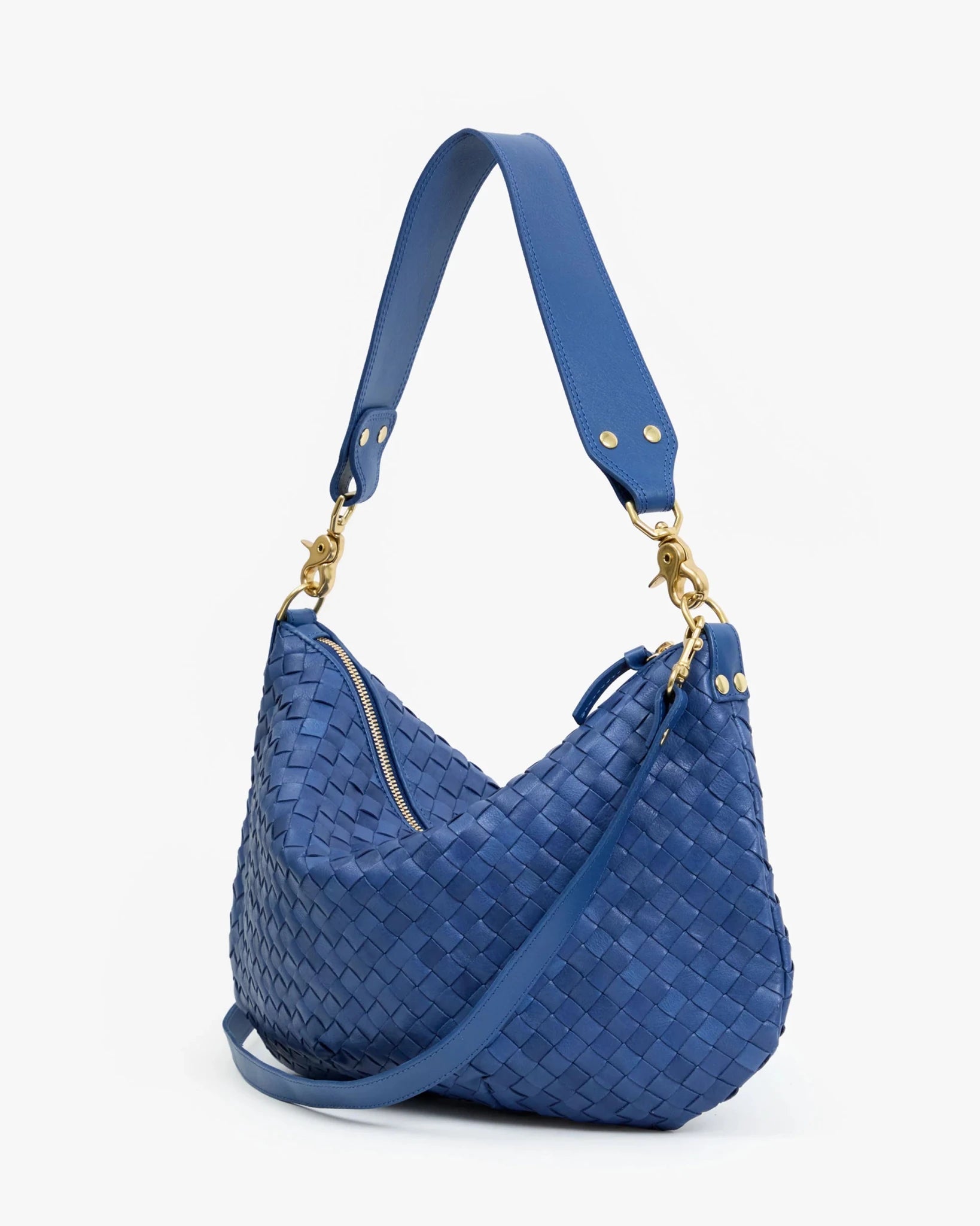 Moyen Messenger Med Woven Diagonal - French Blue - Olive You BoutiqueClare V.227209CVH1000330
