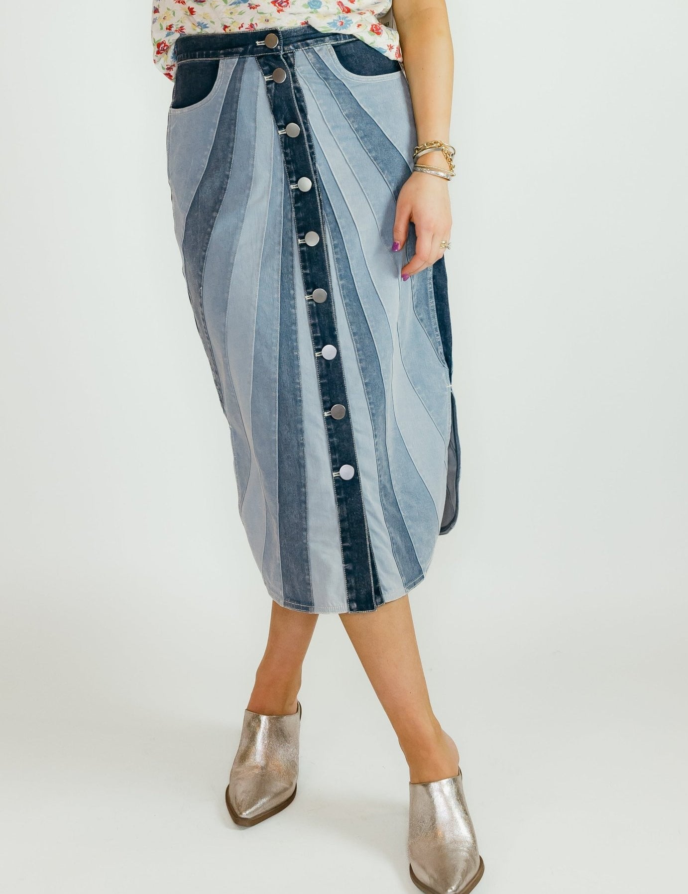 Apolline Denim Midi SKirt - Olive You BoutiqueLOVE THE LABEL228404L2601-869