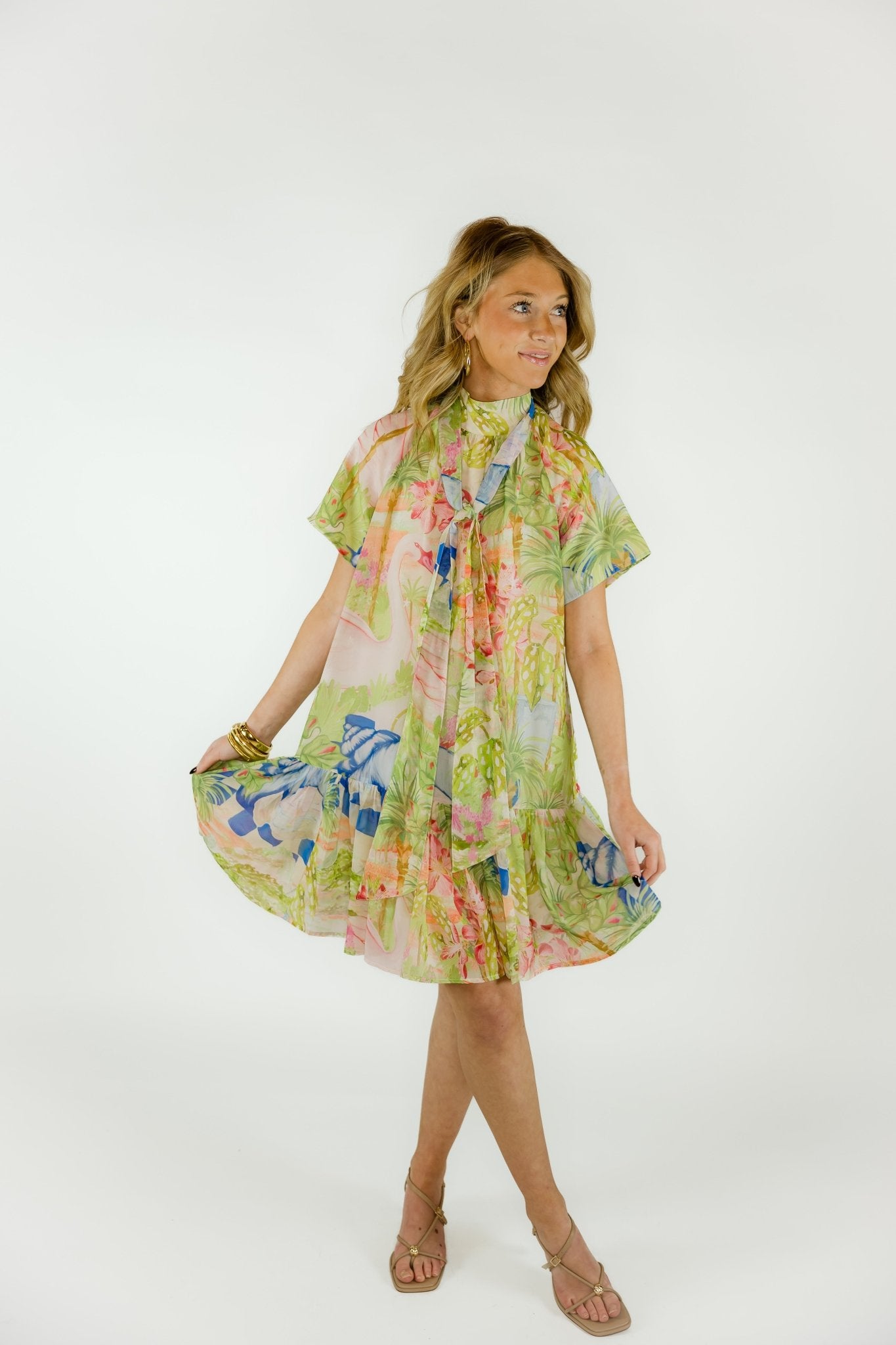 Willa Tie Neck Dress - Olive You BoutiqueALDEN ADAIR228102