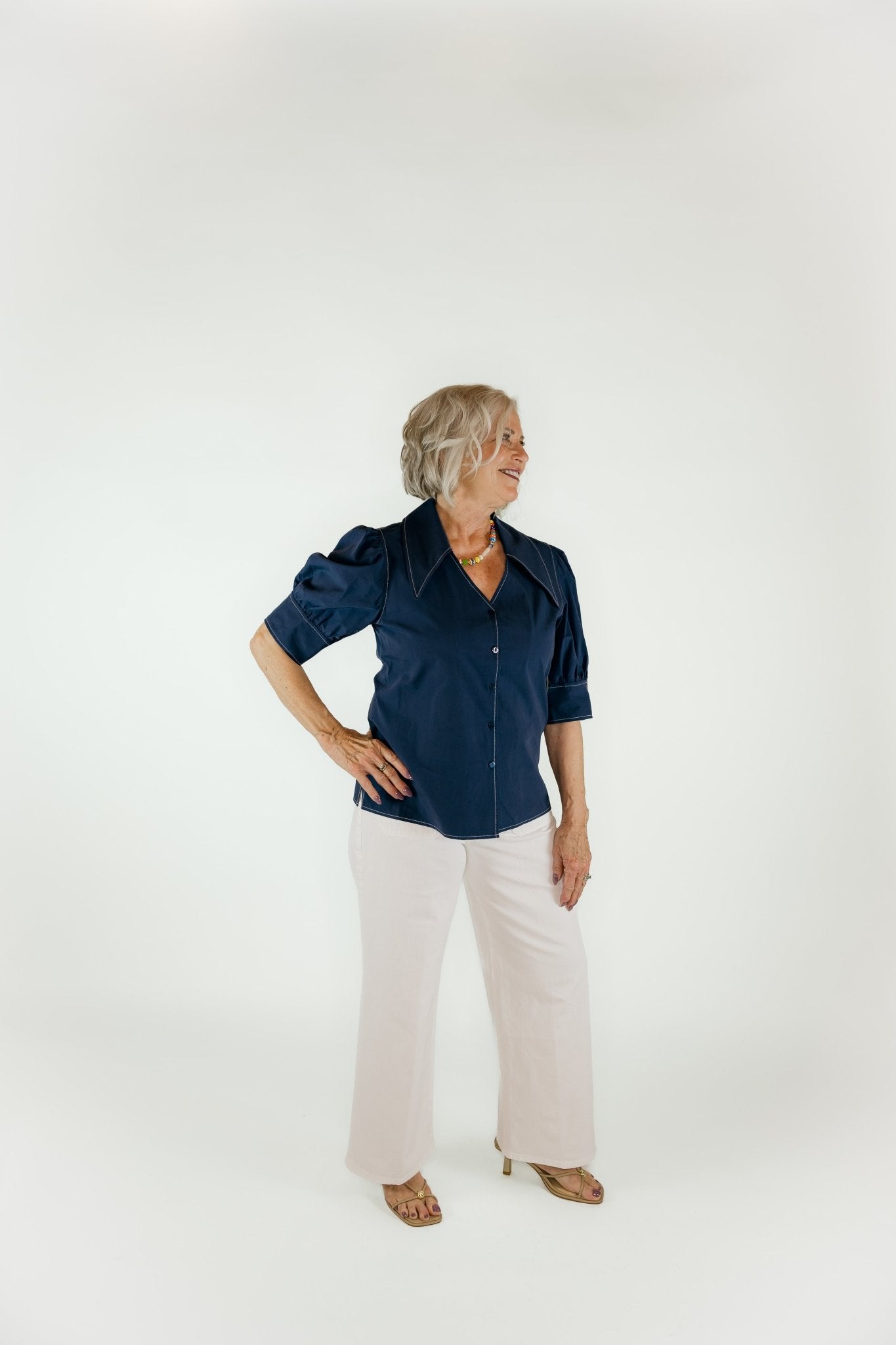 Collared Solid Blouse - Olive You BoutiqueLIOR229404