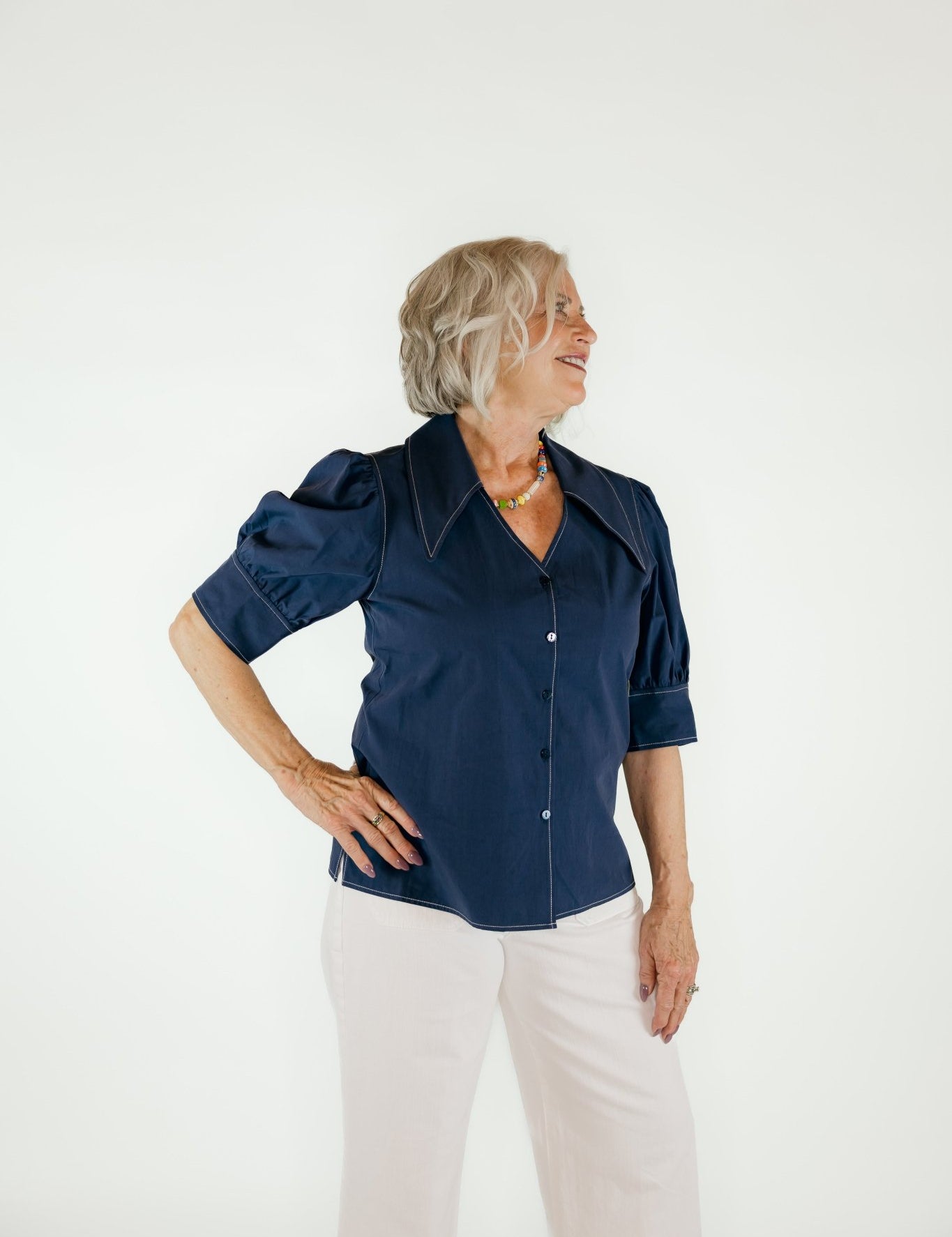 Collared Solid Blouse - Olive You BoutiqueLIOR229404