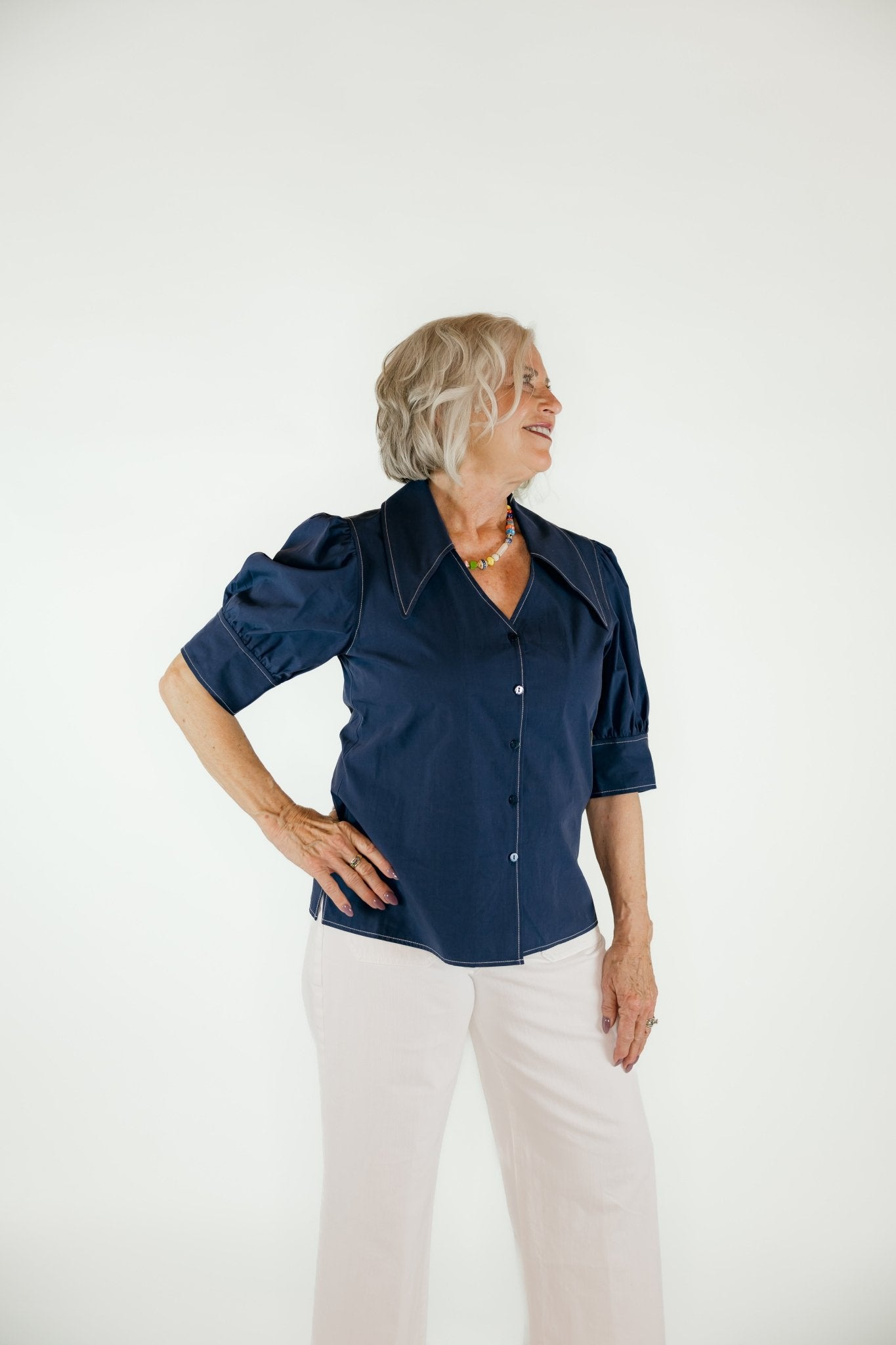 Collared Solid Blouse - Olive You BoutiqueLIOR229404