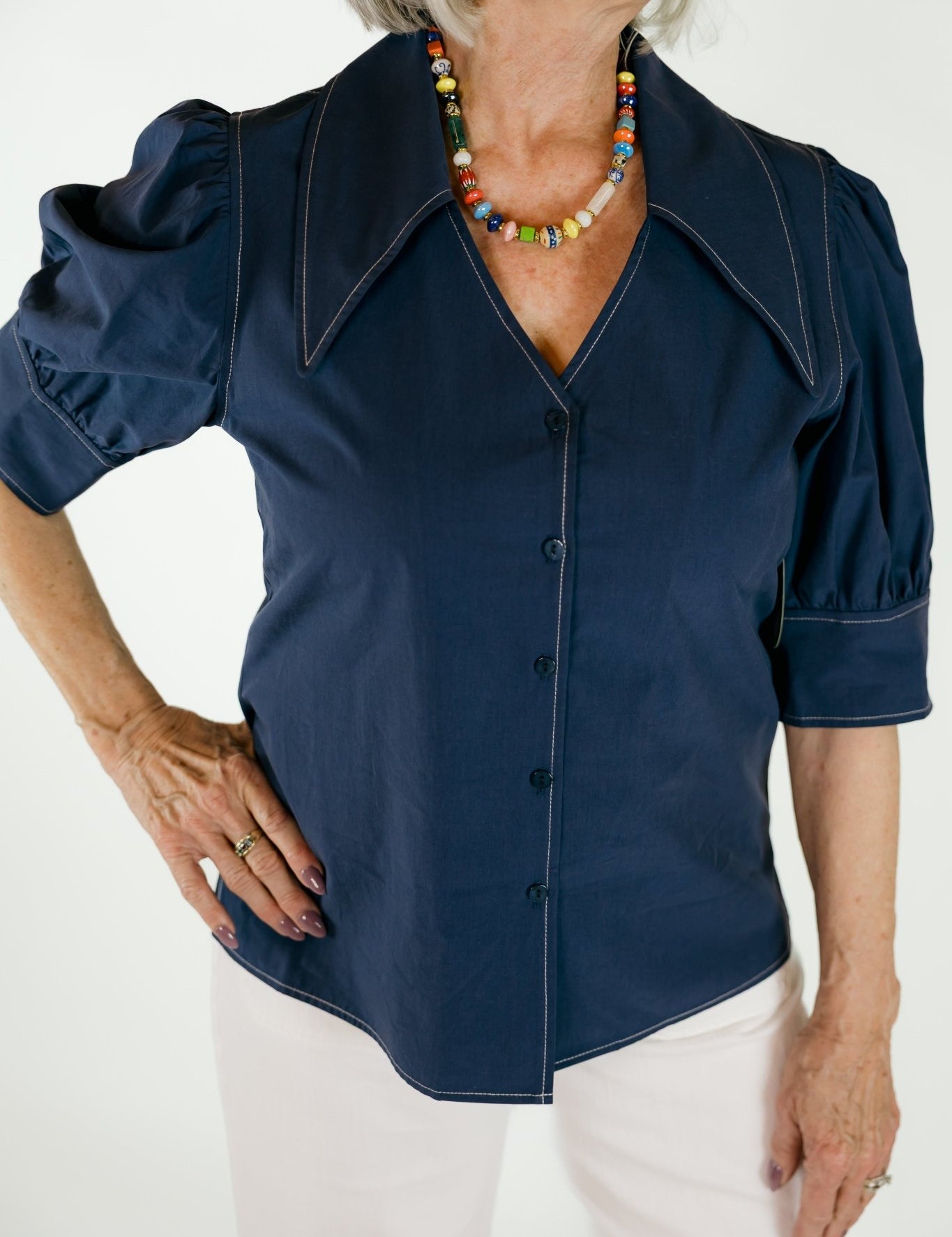 Collared Solid Blouse - Olive You BoutiqueLIOR229404