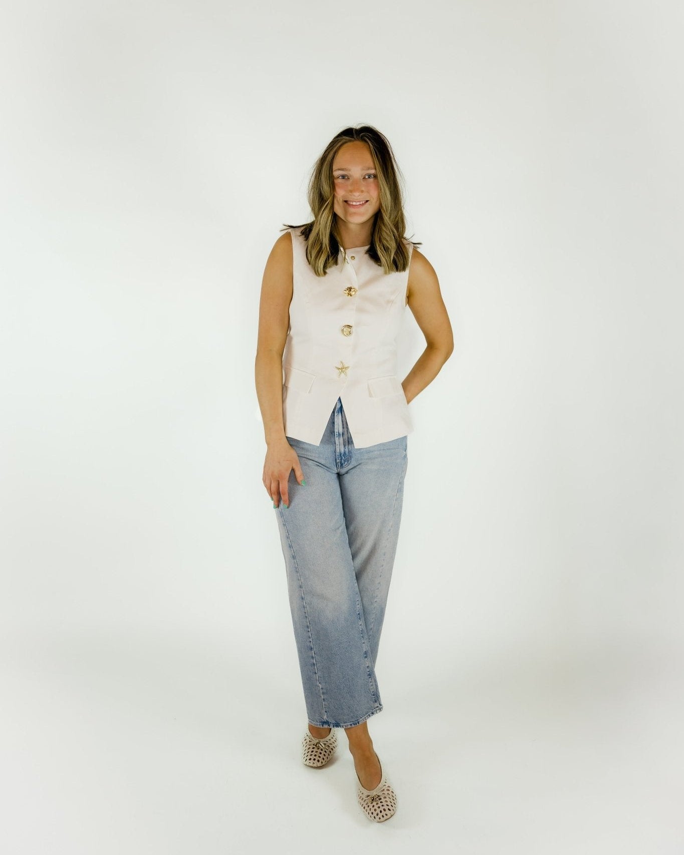 Sea Shell Button Up Top - Olive You BoutiqueOLIVE YOU230924