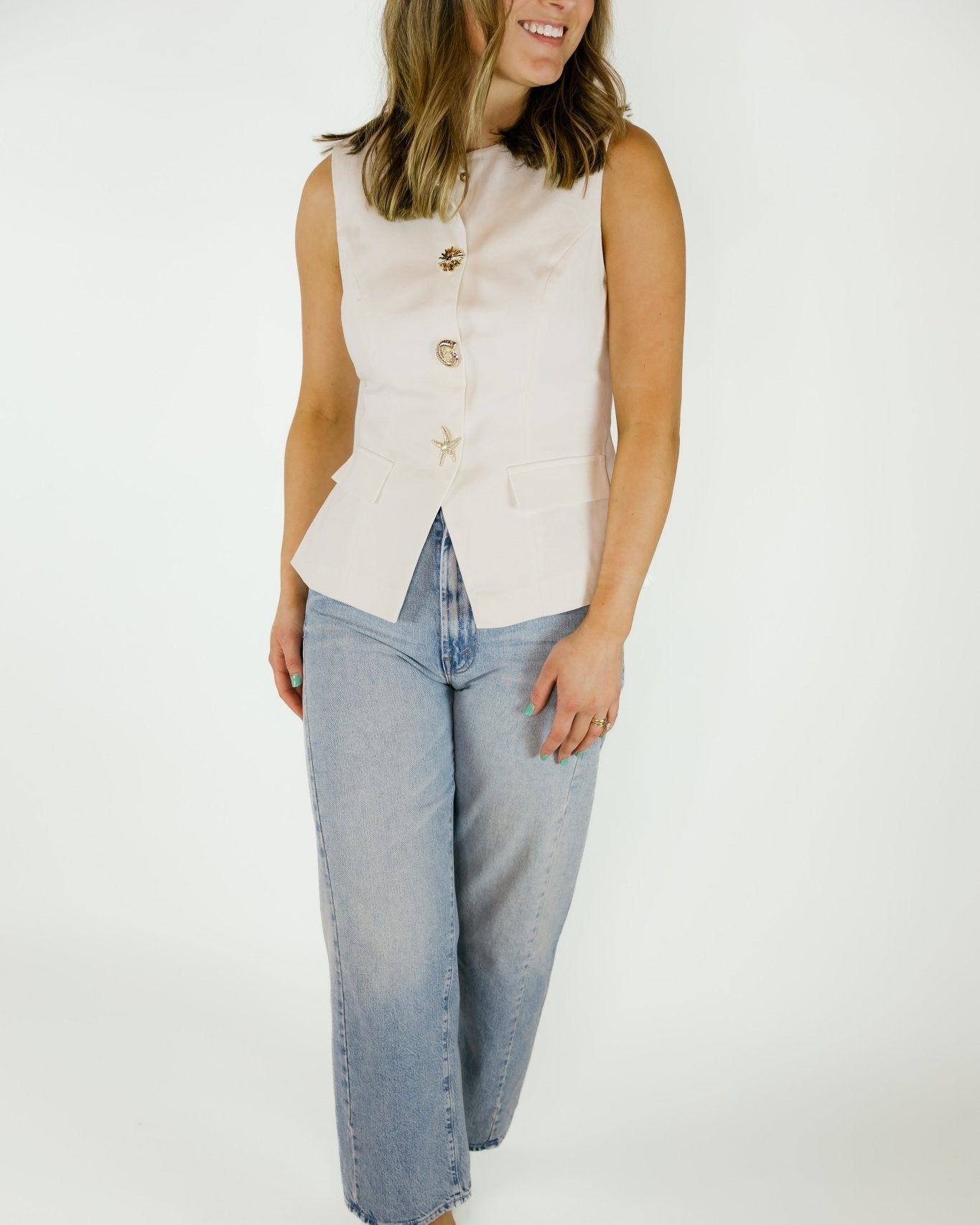 Sea Shell Button Up Top - Olive You BoutiqueOLIVE YOU230924