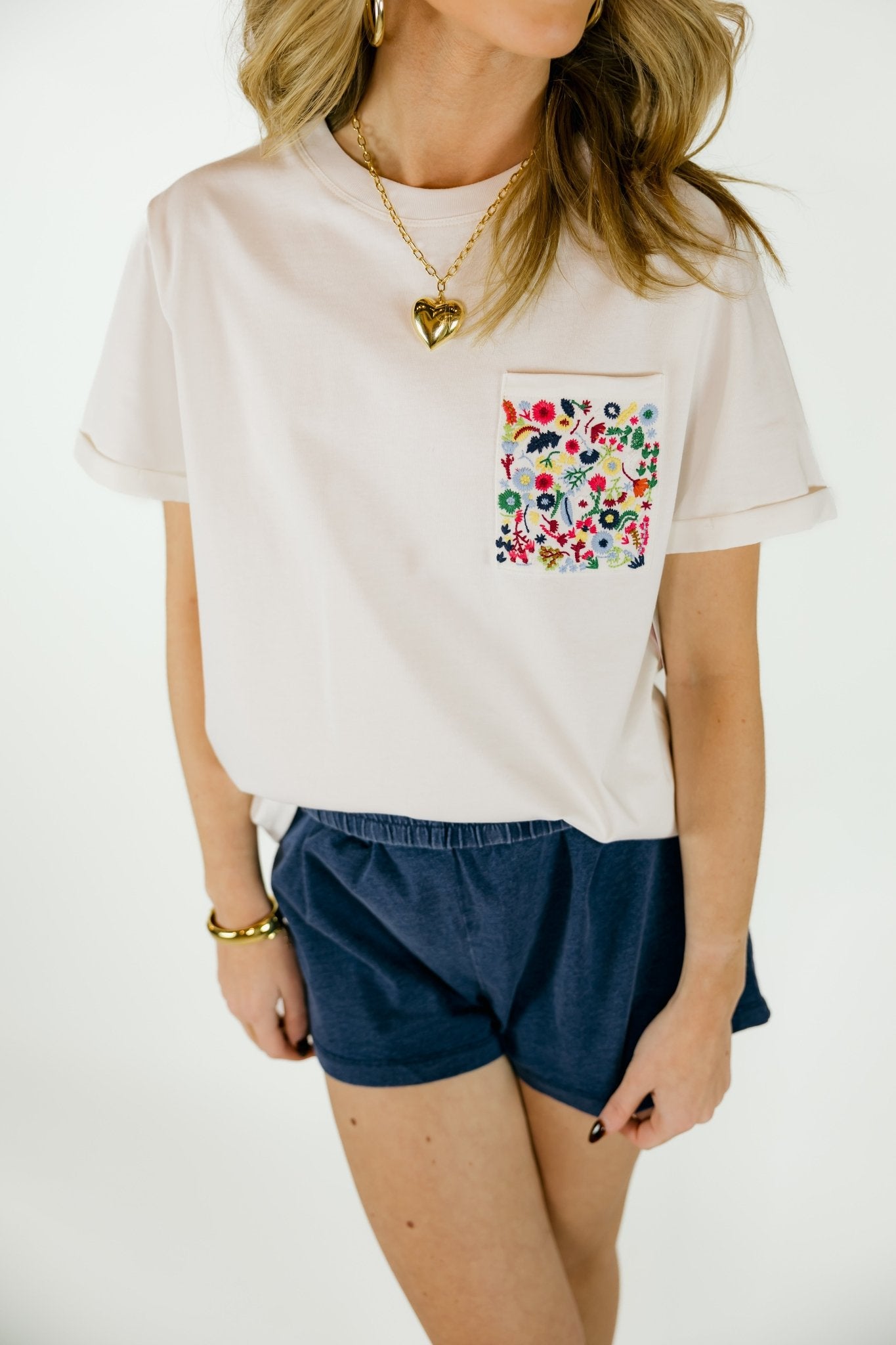 Short Sleeve Top with Pocket Detail - Olive You BoutiqueOLIVE YOU230086