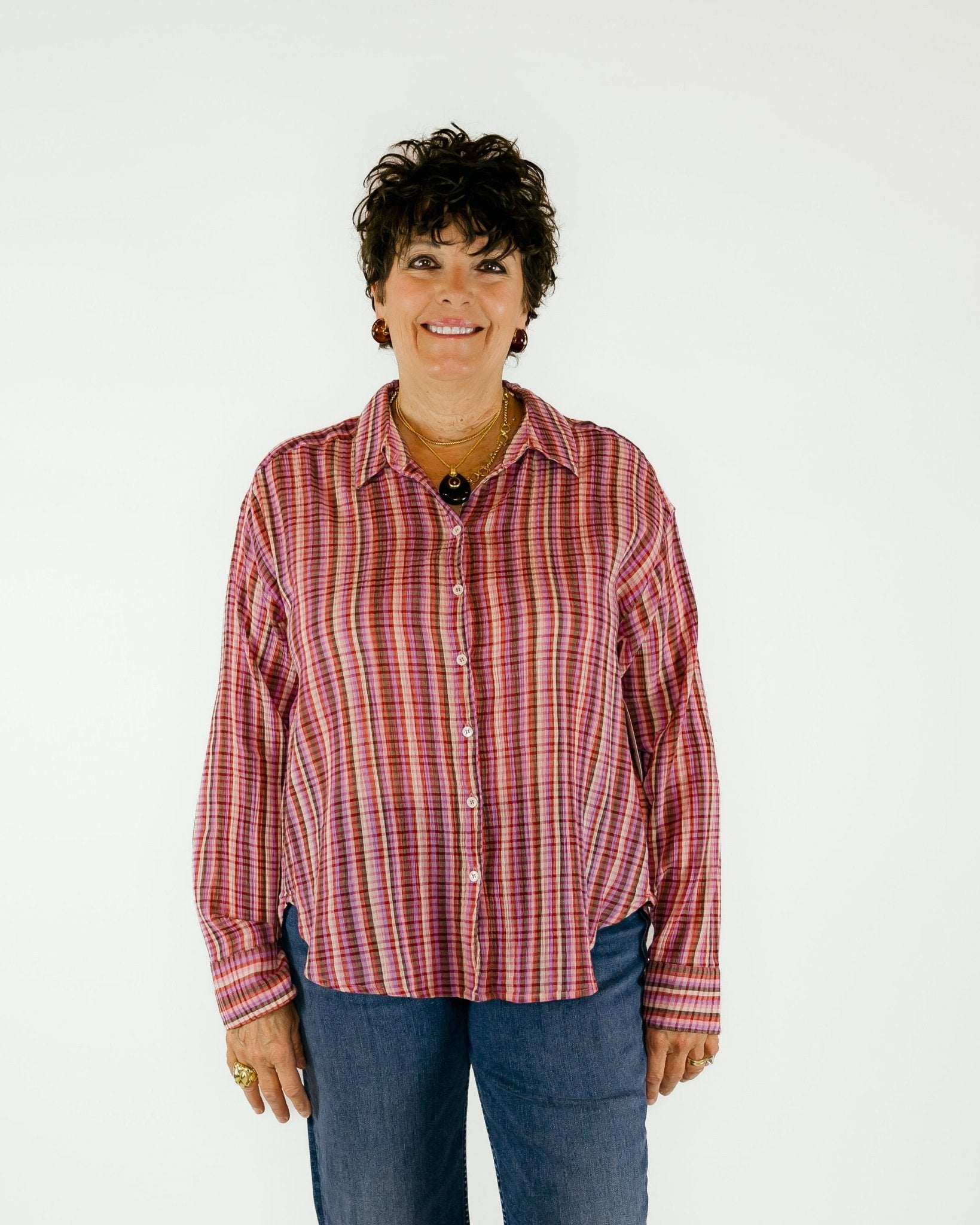 Jace Button Down Stripe Top - Olive You BoutiqueXIRENA229175